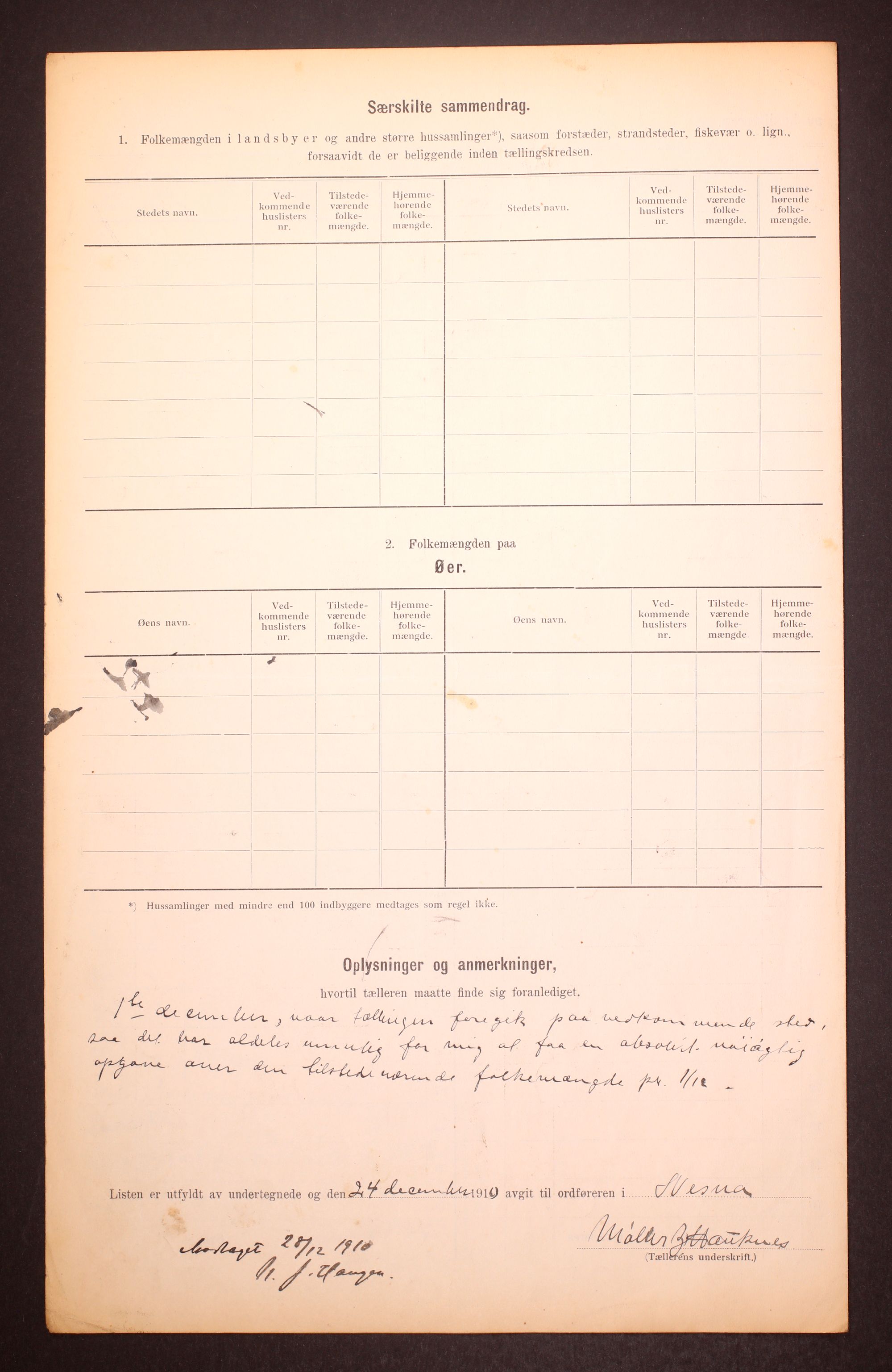 RA, 1910 census for Nesna, 1910, p. 41