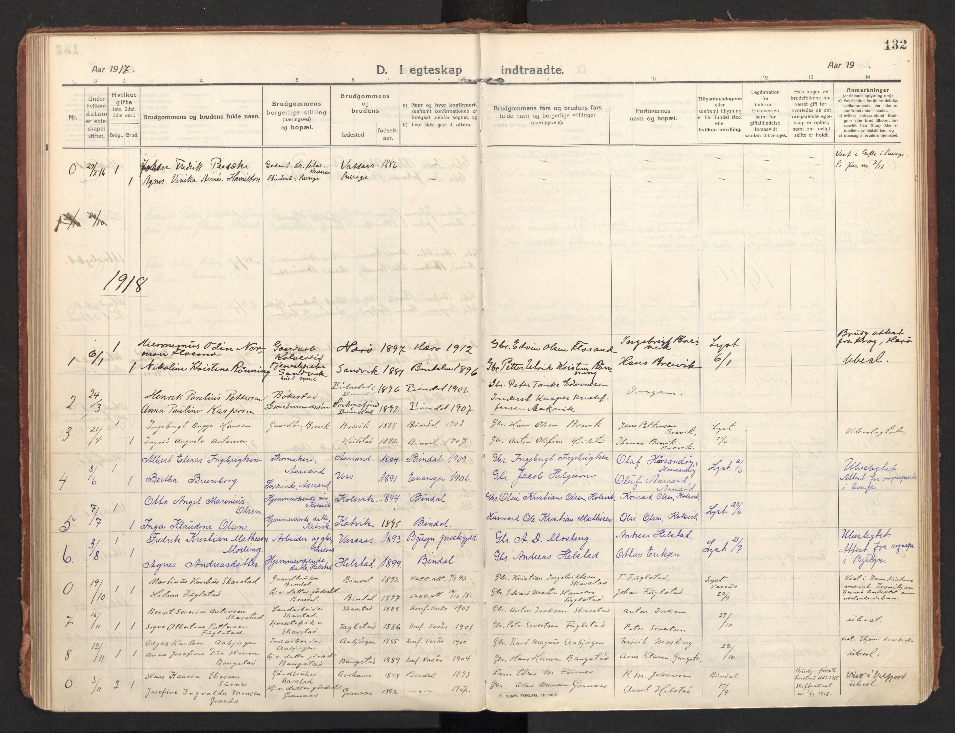 Ministerialprotokoller, klokkerbøker og fødselsregistre - Nordland, AV/SAT-A-1459/810/L0156: Parish register (official) no. 810A15, 1915-1930, p. 132