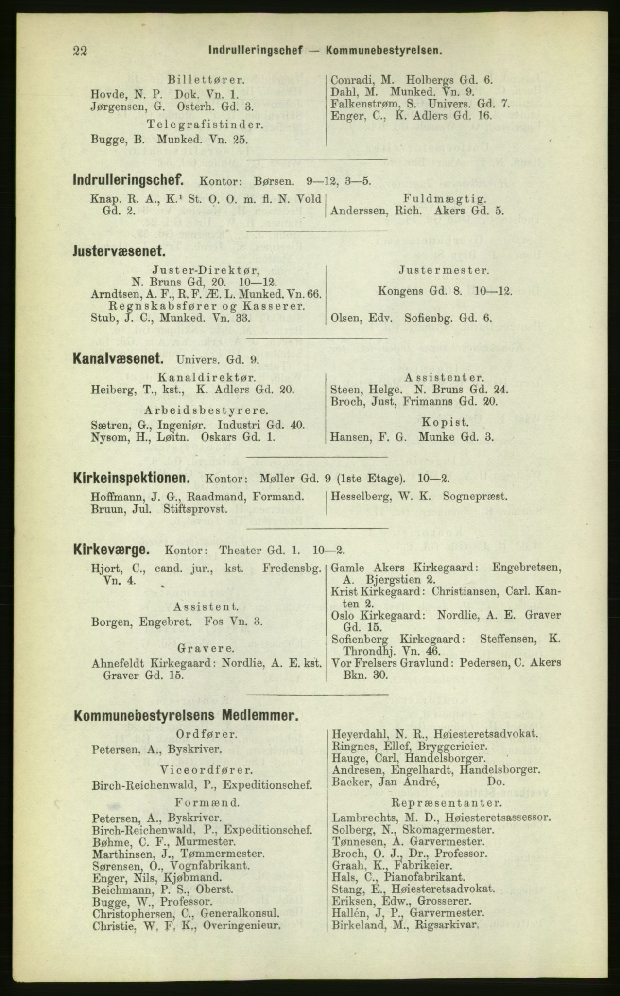 Kristiania/Oslo adressebok, PUBL/-, 1883, p. 22