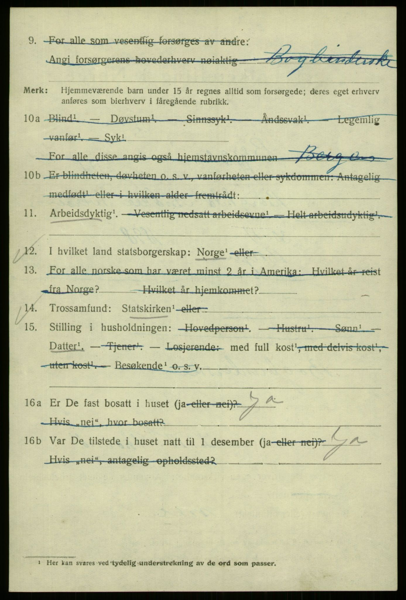 SAB, 1920 census for Bergen, 1920, p. 191492