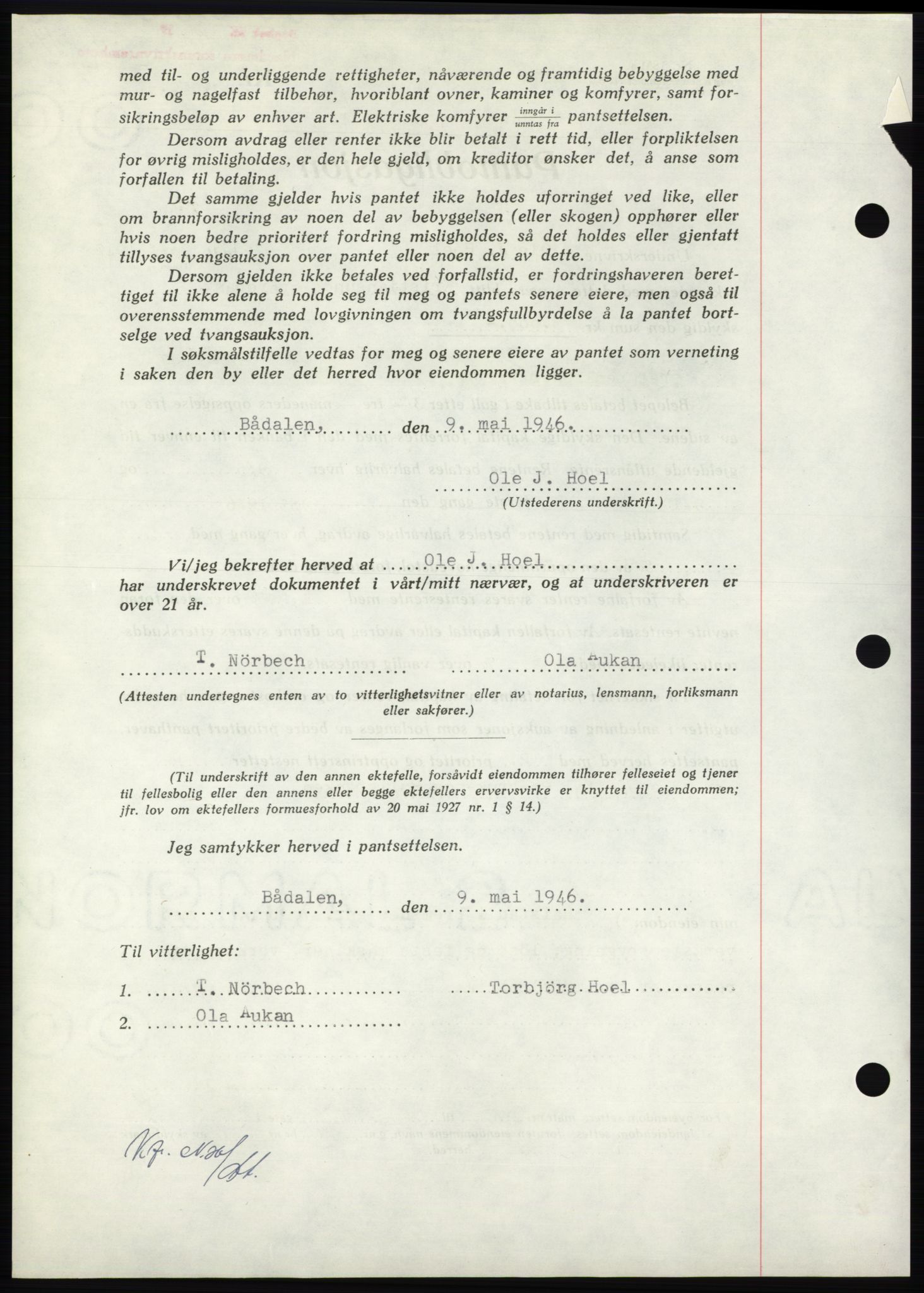 Nordmøre sorenskriveri, AV/SAT-A-4132/1/2/2Ca: Mortgage book no. B94, 1946-1946, Diary no: : 880/1946