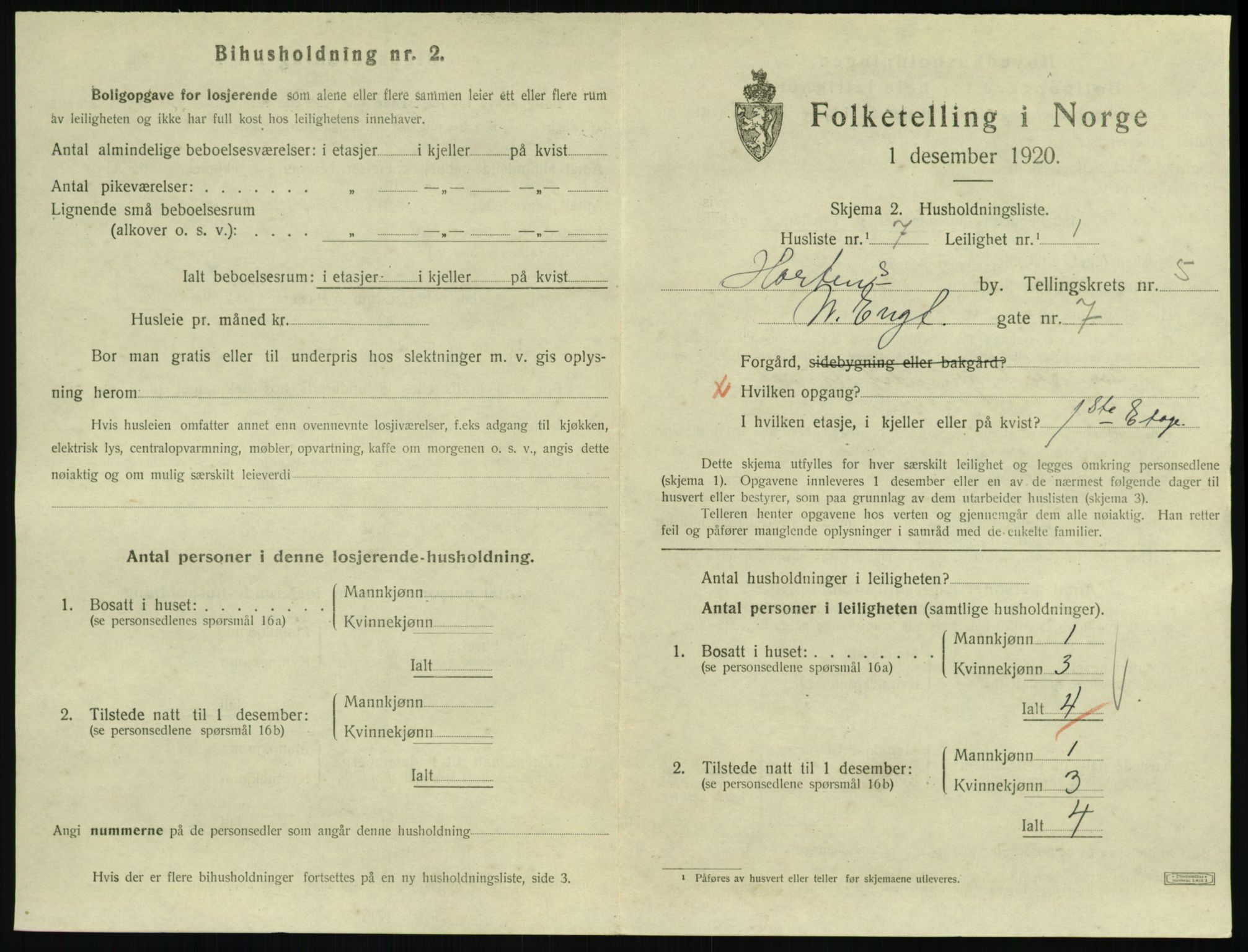 SAKO, 1920 census for Horten, 1920, p. 5647