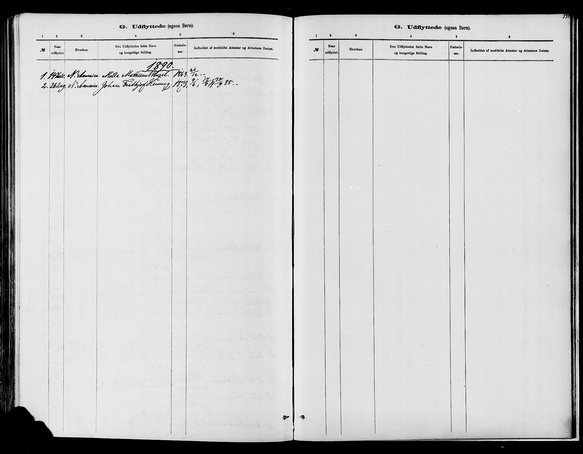 Vardal prestekontor, SAH/PREST-100/H/Ha/Haa/L0008: Parish register (official) no. 8, 1878-1890, p. 335