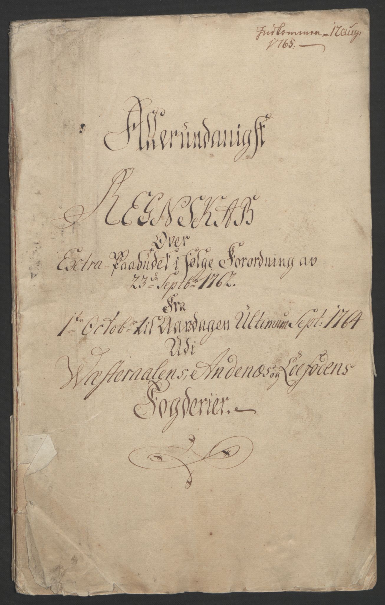 Rentekammeret inntil 1814, Reviderte regnskaper, Fogderegnskap, RA/EA-4092/R67/L4747: Ekstraskatten Vesterålen, Andenes og Lofoten, 1762-1766, p. 190