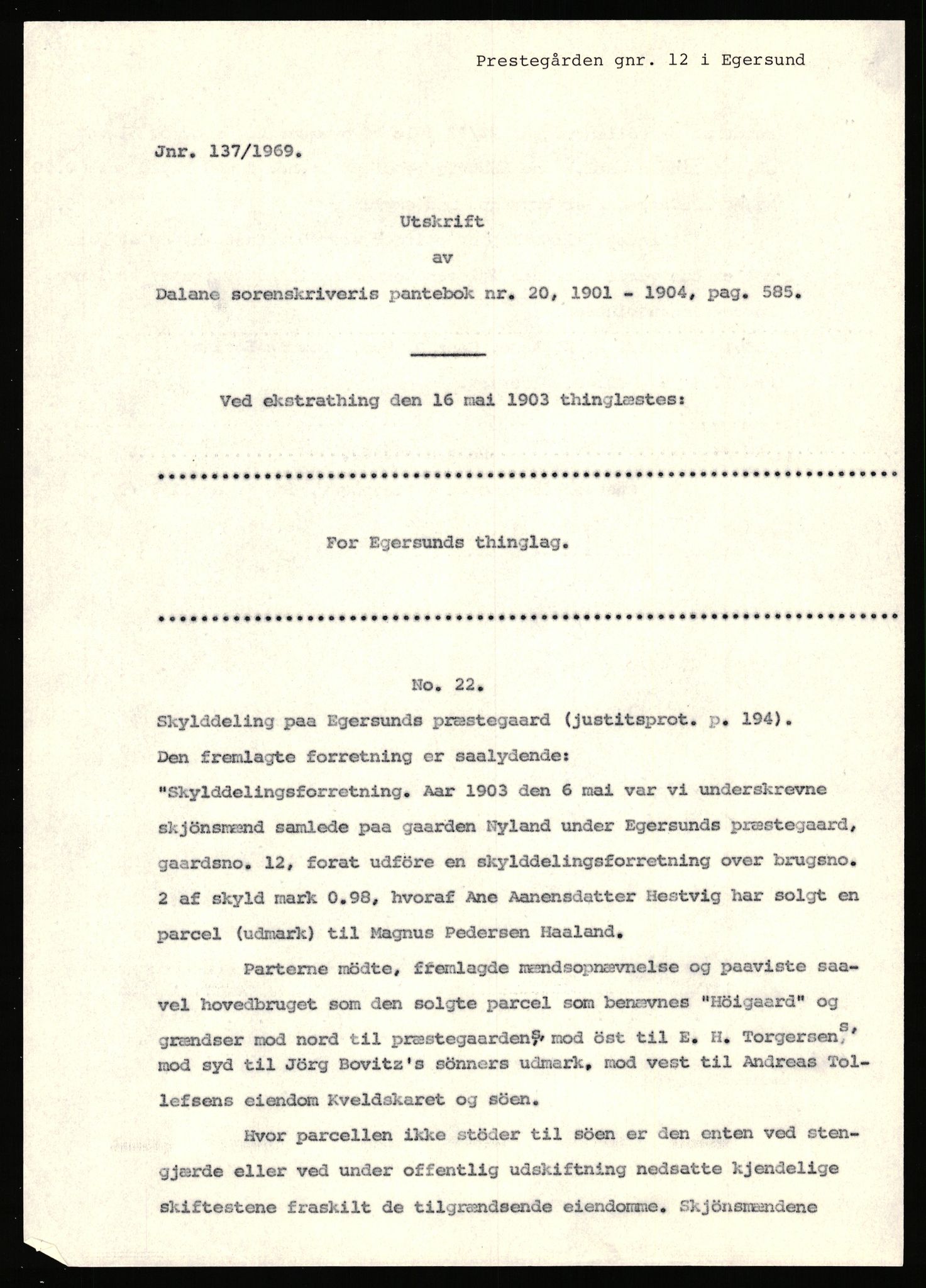 Statsarkivet i Stavanger, AV/SAST-A-101971/03/Y/Yj/L0066: Avskrifter sortert etter gårdsnavn: Pedersro - Prestegården i Suldal, 1750-1930, p. 133