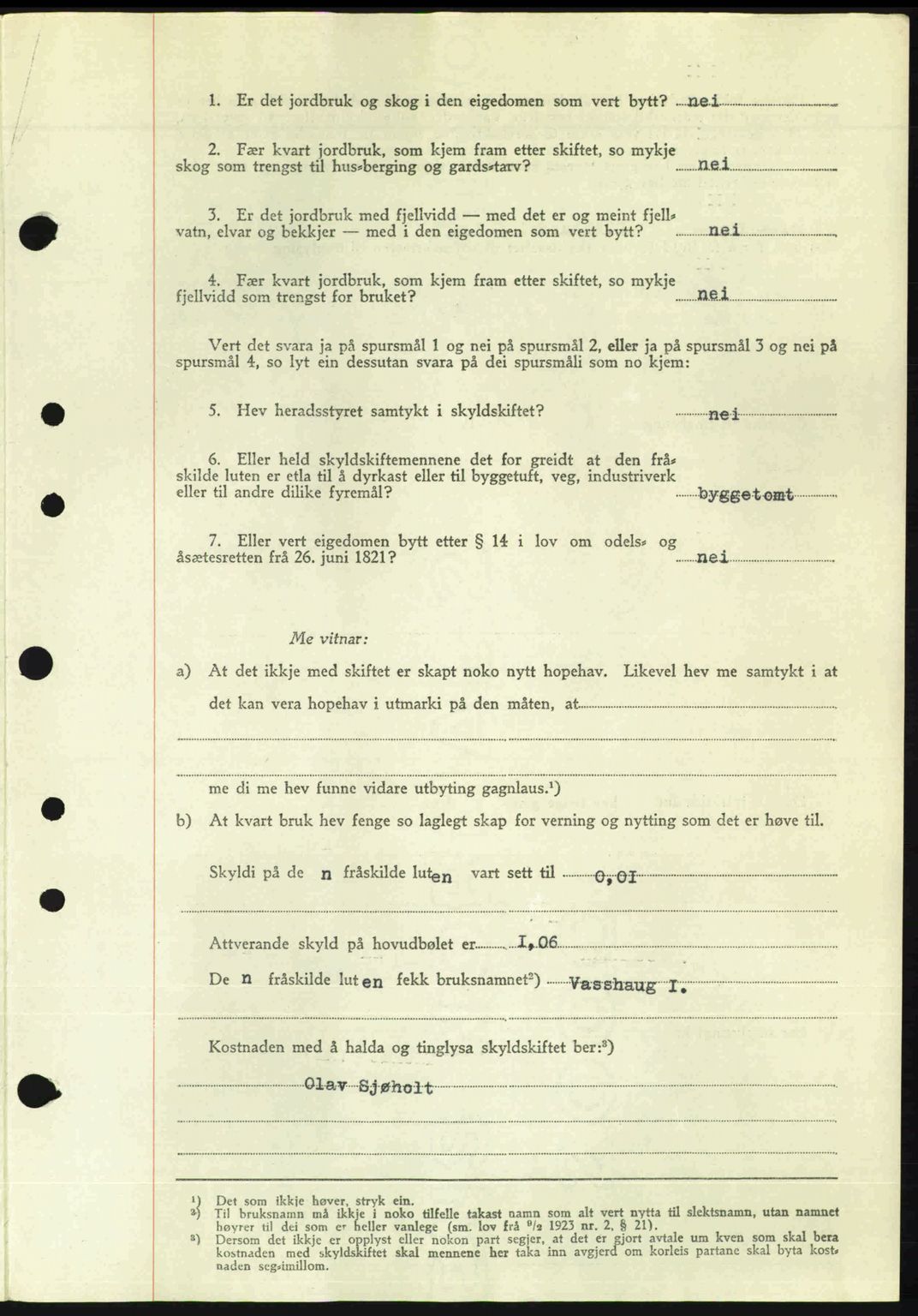 Nordre Sunnmøre sorenskriveri, AV/SAT-A-0006/1/2/2C/2Ca: Mortgage book no. A24, 1947-1947, Diary no: : 1042/1947