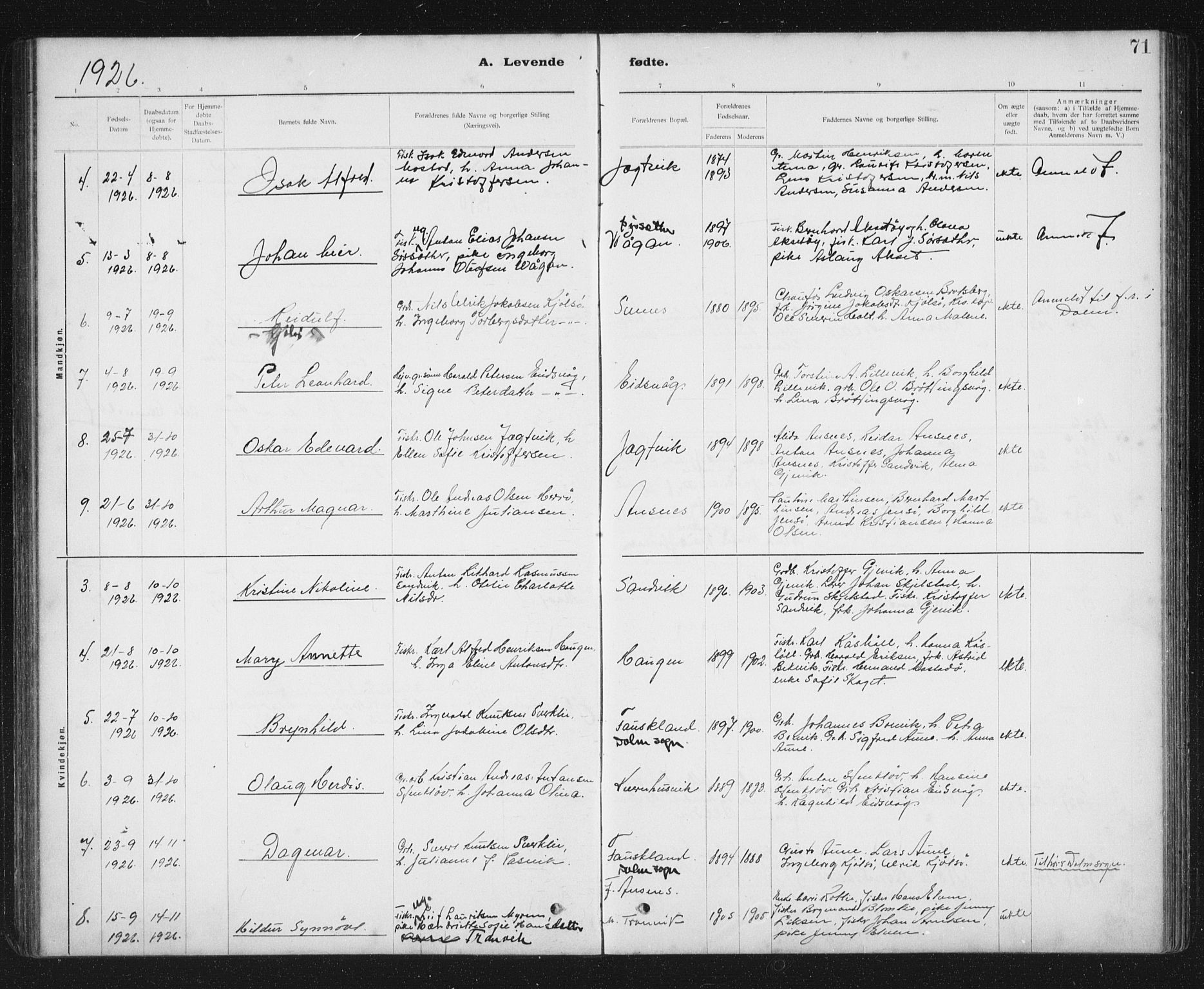 Ministerialprotokoller, klokkerbøker og fødselsregistre - Sør-Trøndelag, SAT/A-1456/637/L0563: Parish register (copy) no. 637C04, 1899-1940, p. 71