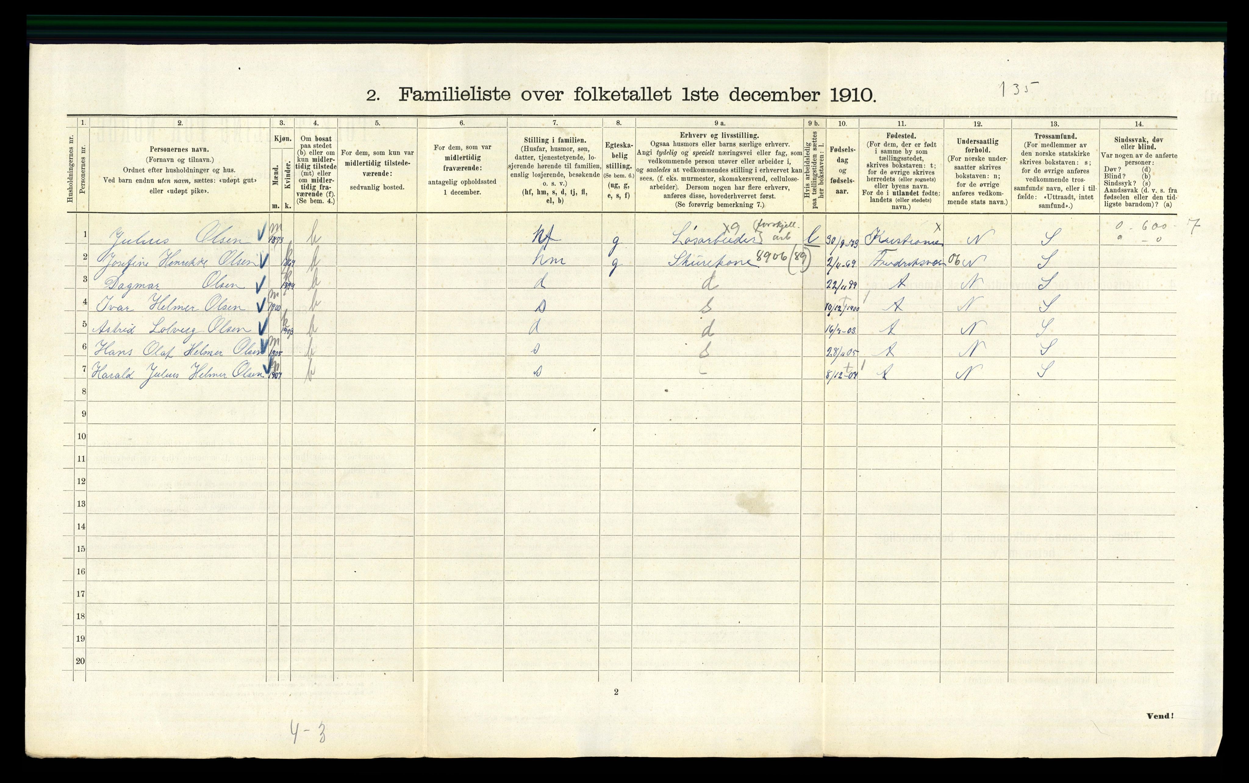 RA, 1910 census for Kristiania, 1910, p. 6152