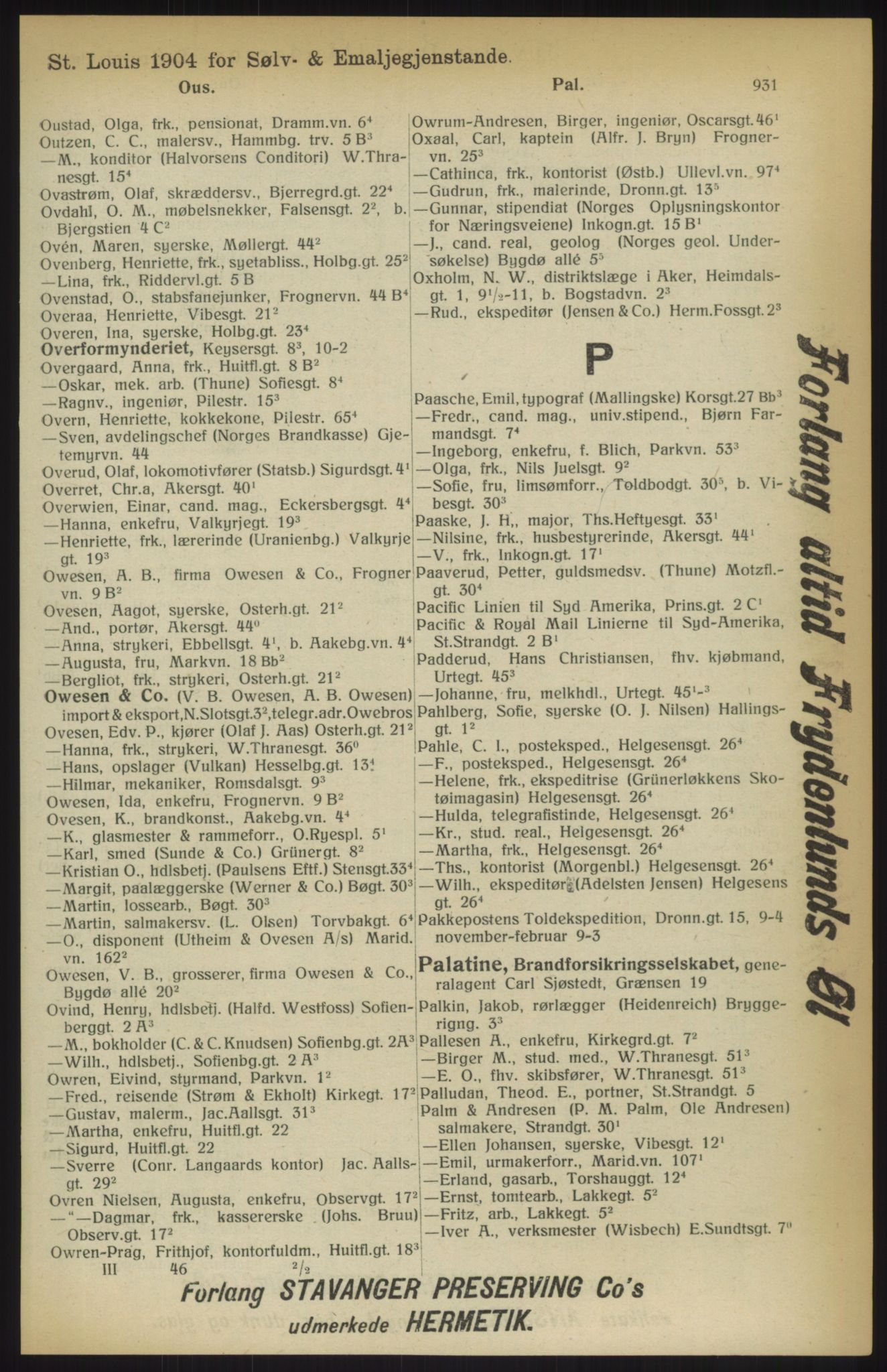 Kristiania/Oslo adressebok, PUBL/-, 1914, p. 931
