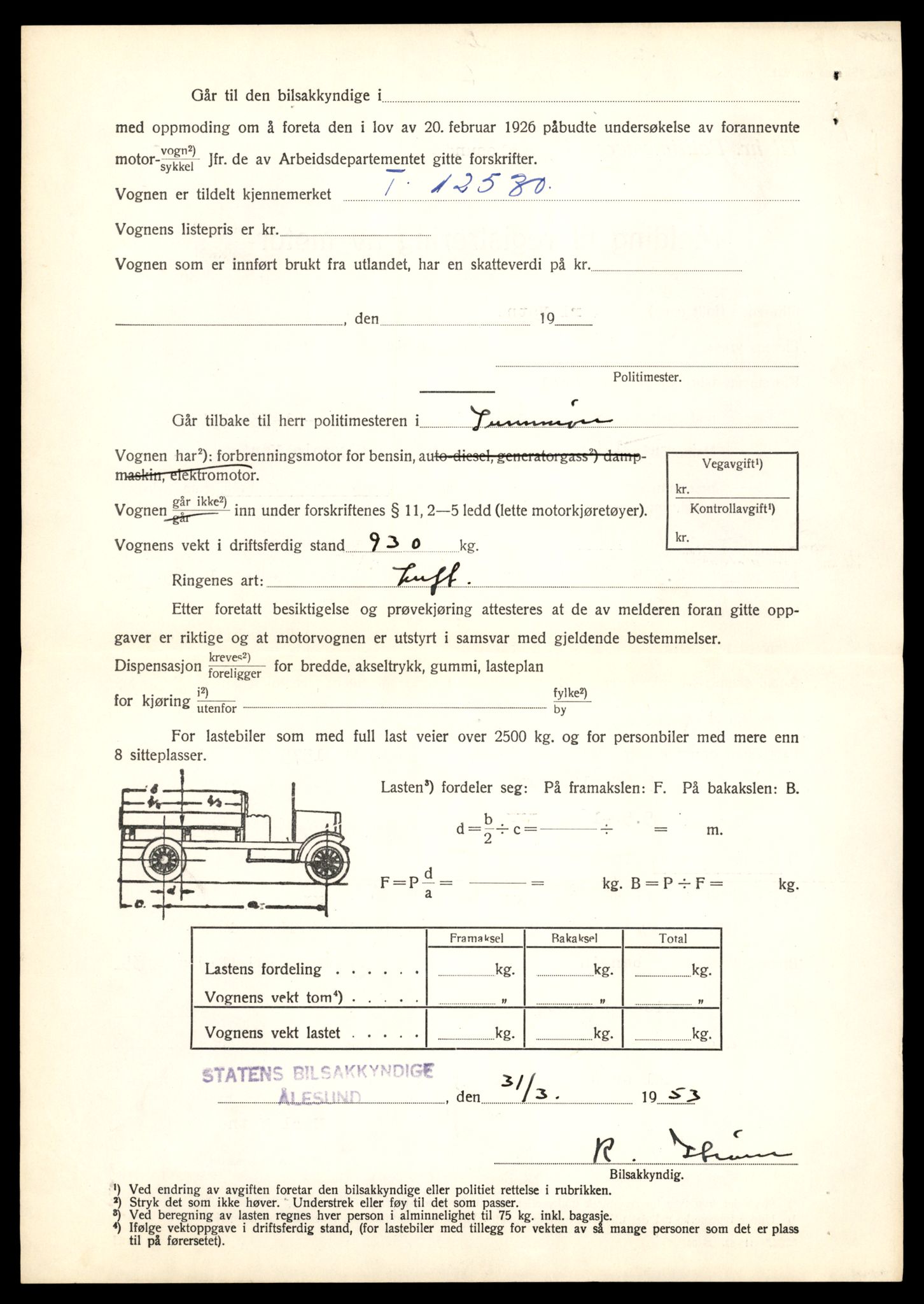 Møre og Romsdal vegkontor - Ålesund trafikkstasjon, AV/SAT-A-4099/F/Fe/L0034: Registreringskort for kjøretøy T 12500 - T 12652, 1927-1998, p. 555