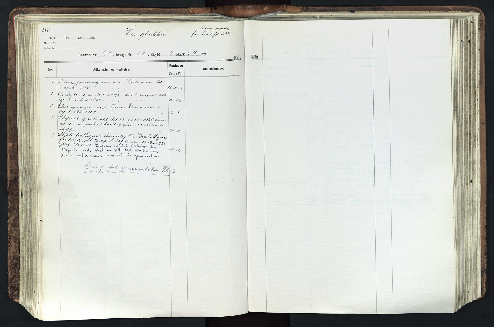 Solør tingrett, AV/SAH-TING-008/H/Ha/Hak/L0003: Mortgage register no. III, 1900-1935, p. 266