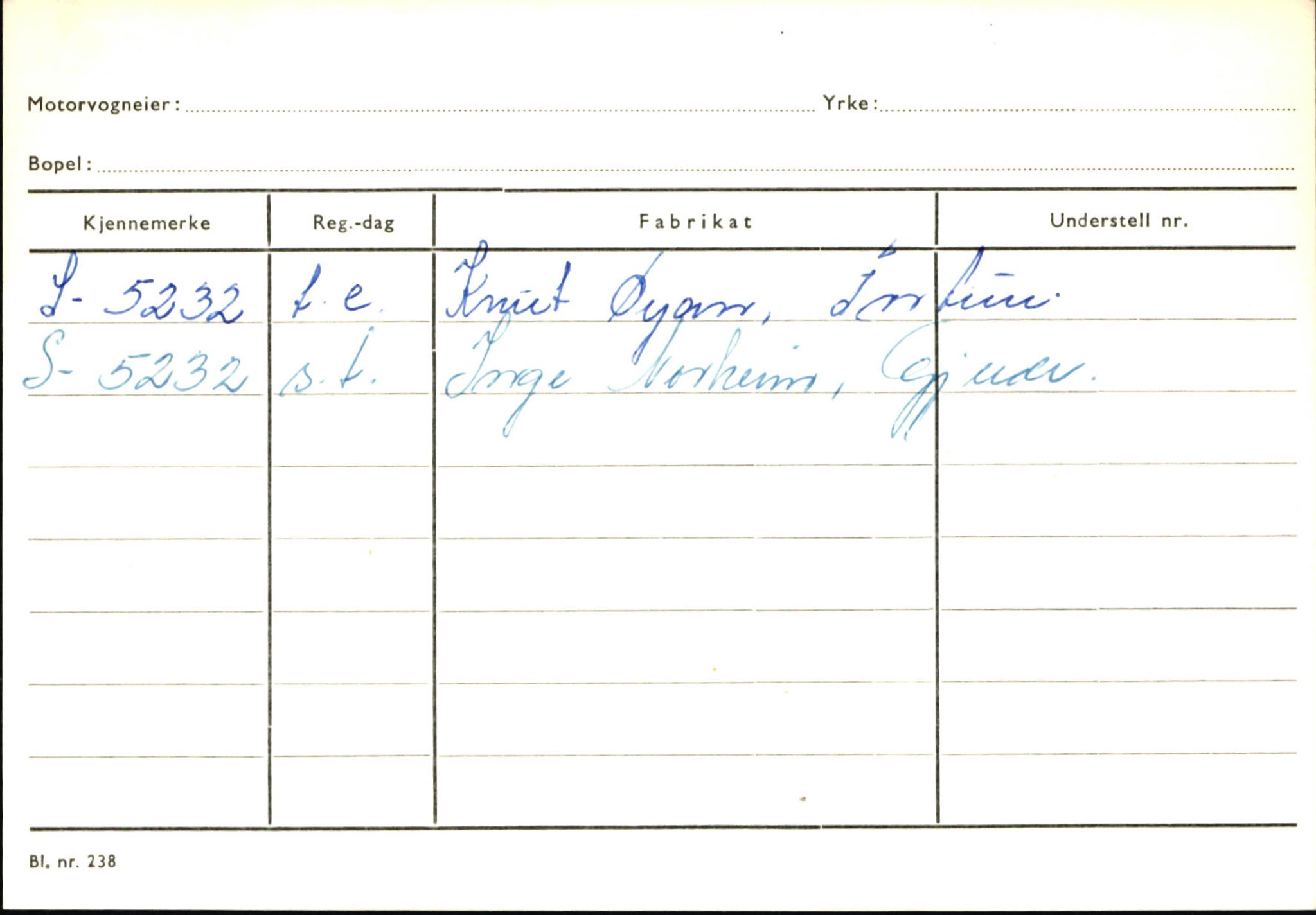 Statens vegvesen, Sogn og Fjordane vegkontor, SAB/A-5301/4/F/L0146: Registerkort Årdal R-Å samt diverse kort, 1945-1975, p. 397
