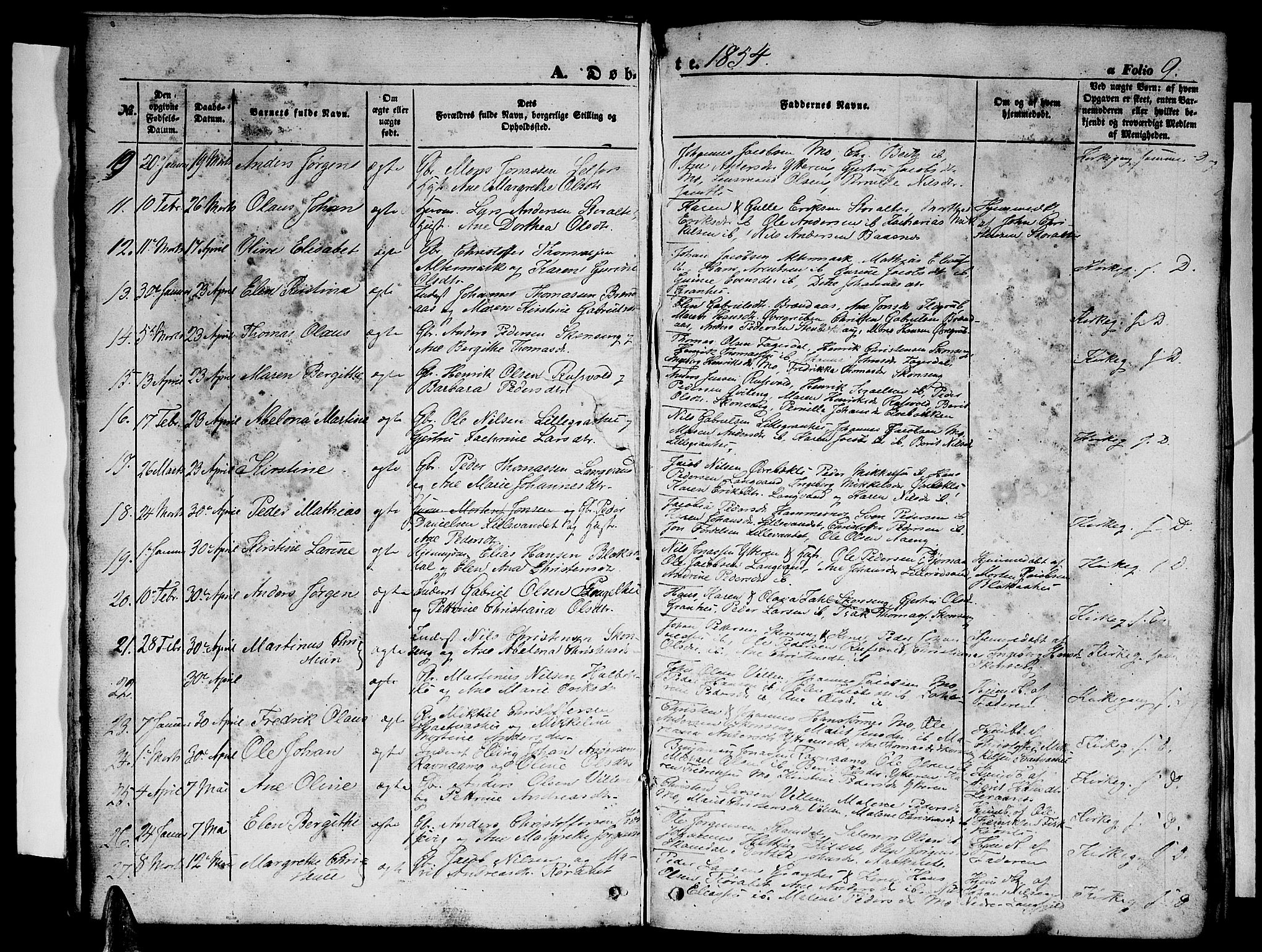 Ministerialprotokoller, klokkerbøker og fødselsregistre - Nordland, SAT/A-1459/827/L0414: Parish register (copy) no. 827C03, 1853-1865, p. 9