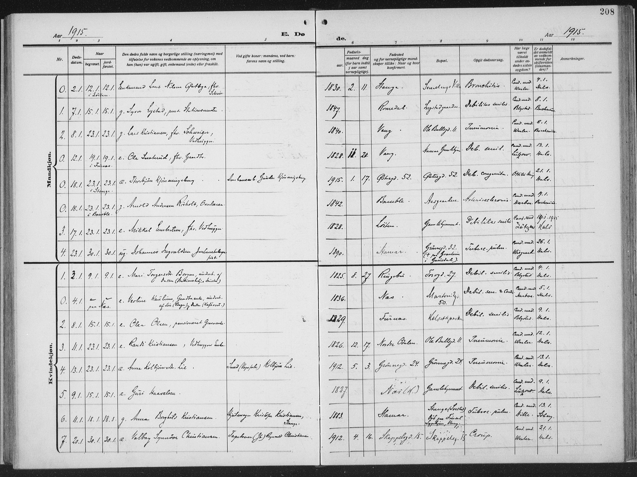 Hamar prestekontor, AV/SAH-DOMPH-002/H/Ha/Haa/L0002: Parish register (official) no. 2, 1915-1936, p. 208