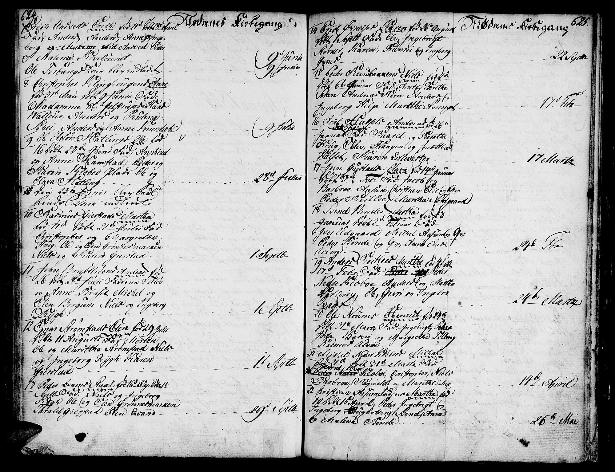 Ministerialprotokoller, klokkerbøker og fødselsregistre - Nord-Trøndelag, SAT/A-1458/746/L0440: Parish register (official) no. 746A02, 1760-1815, p. 624-625
