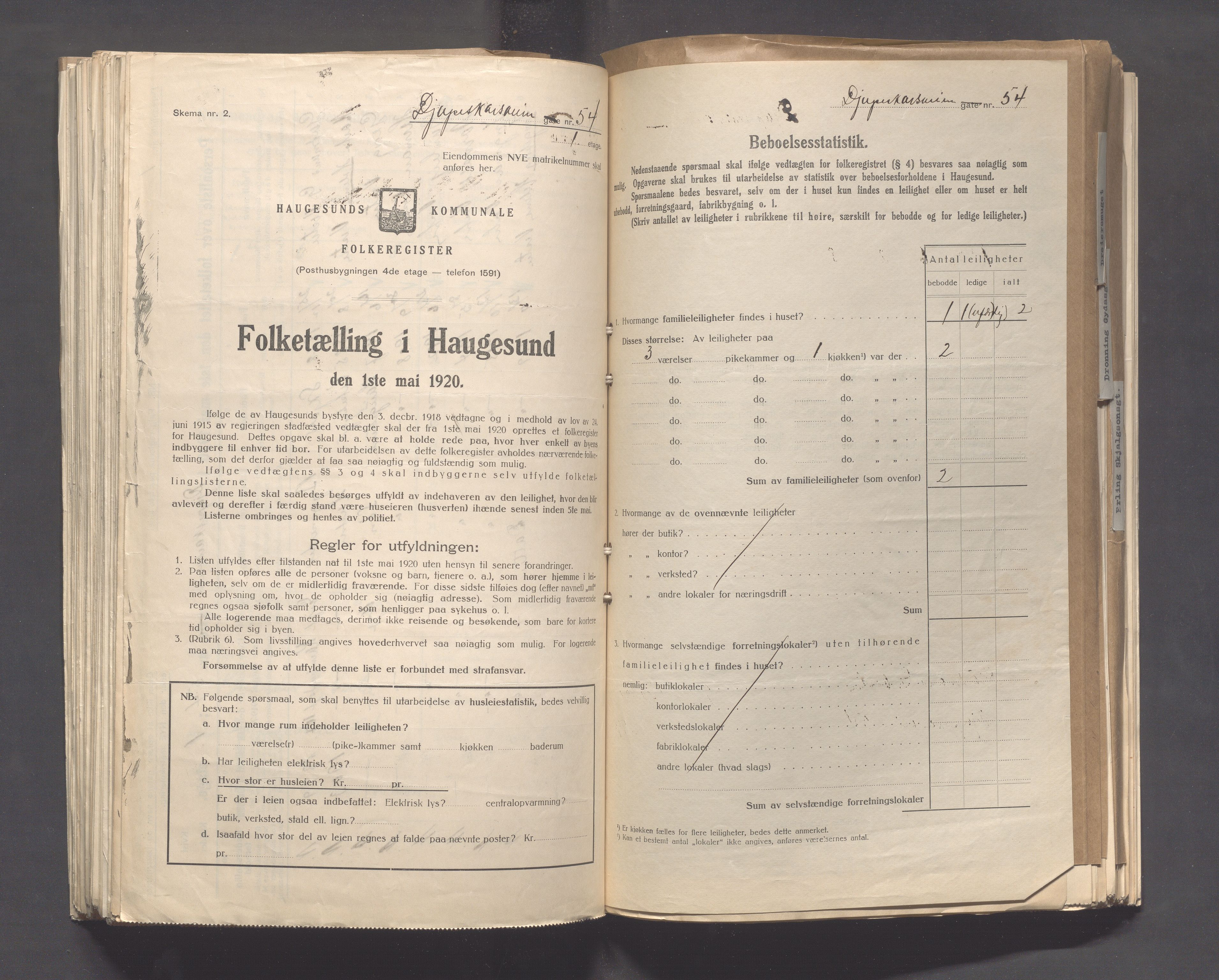 IKAR, Local census 1.5.1920 for Haugesund, 1920, p. 601