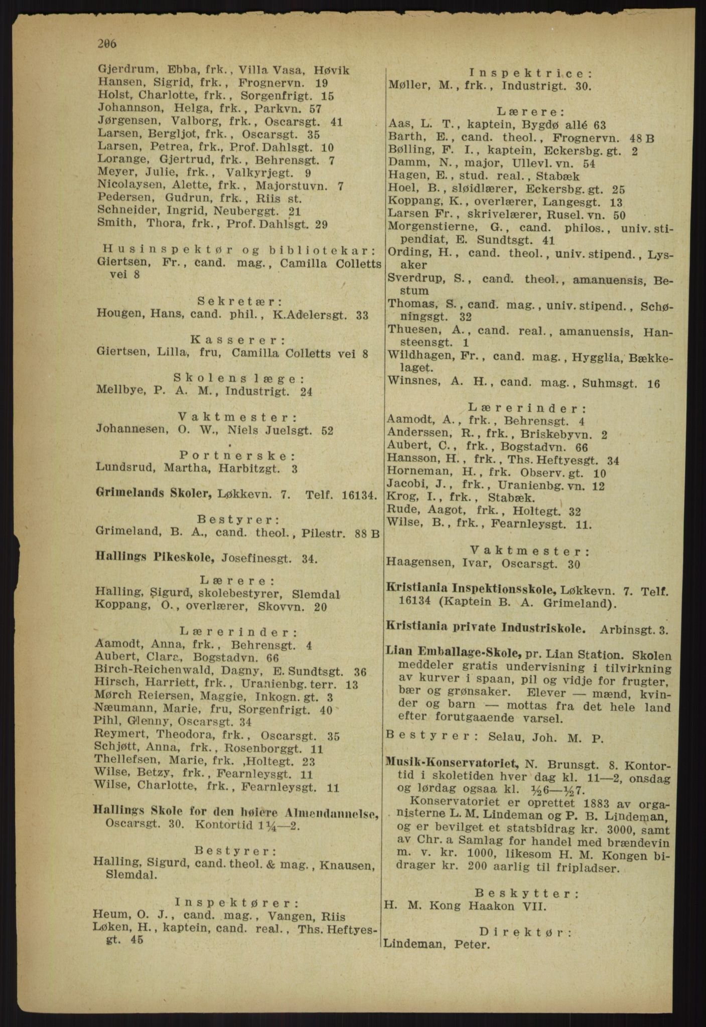 Kristiania/Oslo adressebok, PUBL/-, 1918, p. 219