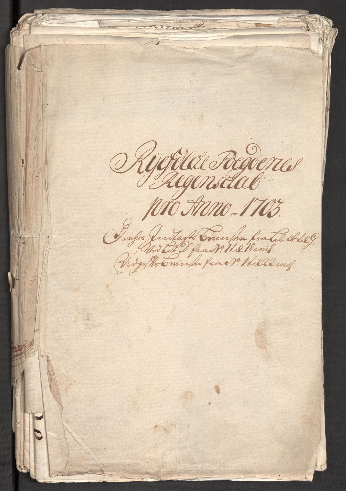 Rentekammeret inntil 1814, Reviderte regnskaper, Fogderegnskap, RA/EA-4092/R47/L2860: Fogderegnskap Ryfylke, 1703-1705, p. 3
