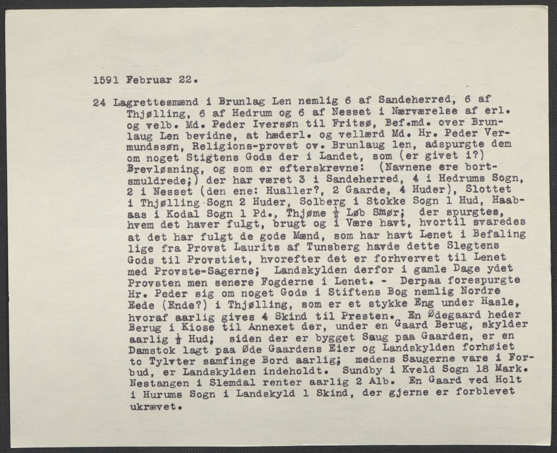 Riksarkivets diplomsamling, AV/RA-EA-5965/F02/L0093: Dokumenter, 1591, p. 38