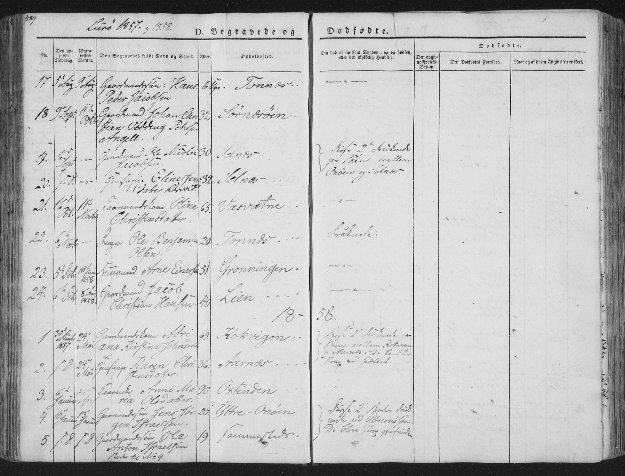 Ministerialprotokoller, klokkerbøker og fødselsregistre - Nordland, SAT/A-1459/839/L0566: Parish register (official) no. 839A03, 1825-1862, p. 489