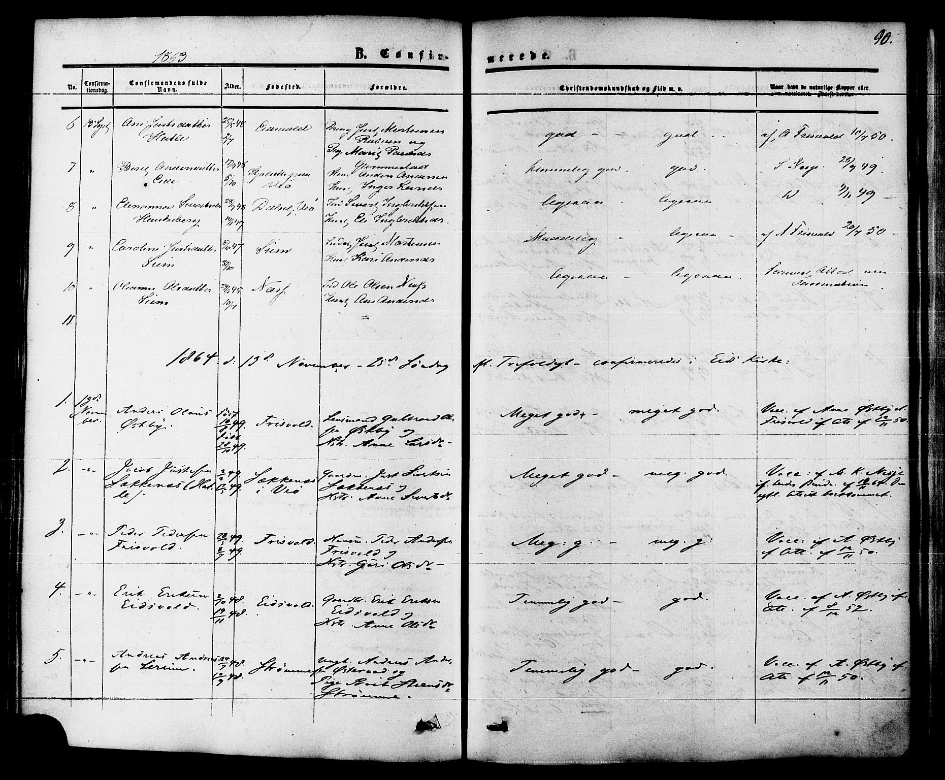 Ministerialprotokoller, klokkerbøker og fødselsregistre - Møre og Romsdal, AV/SAT-A-1454/542/L0552: Parish register (official) no. 542A02, 1854-1884, p. 90