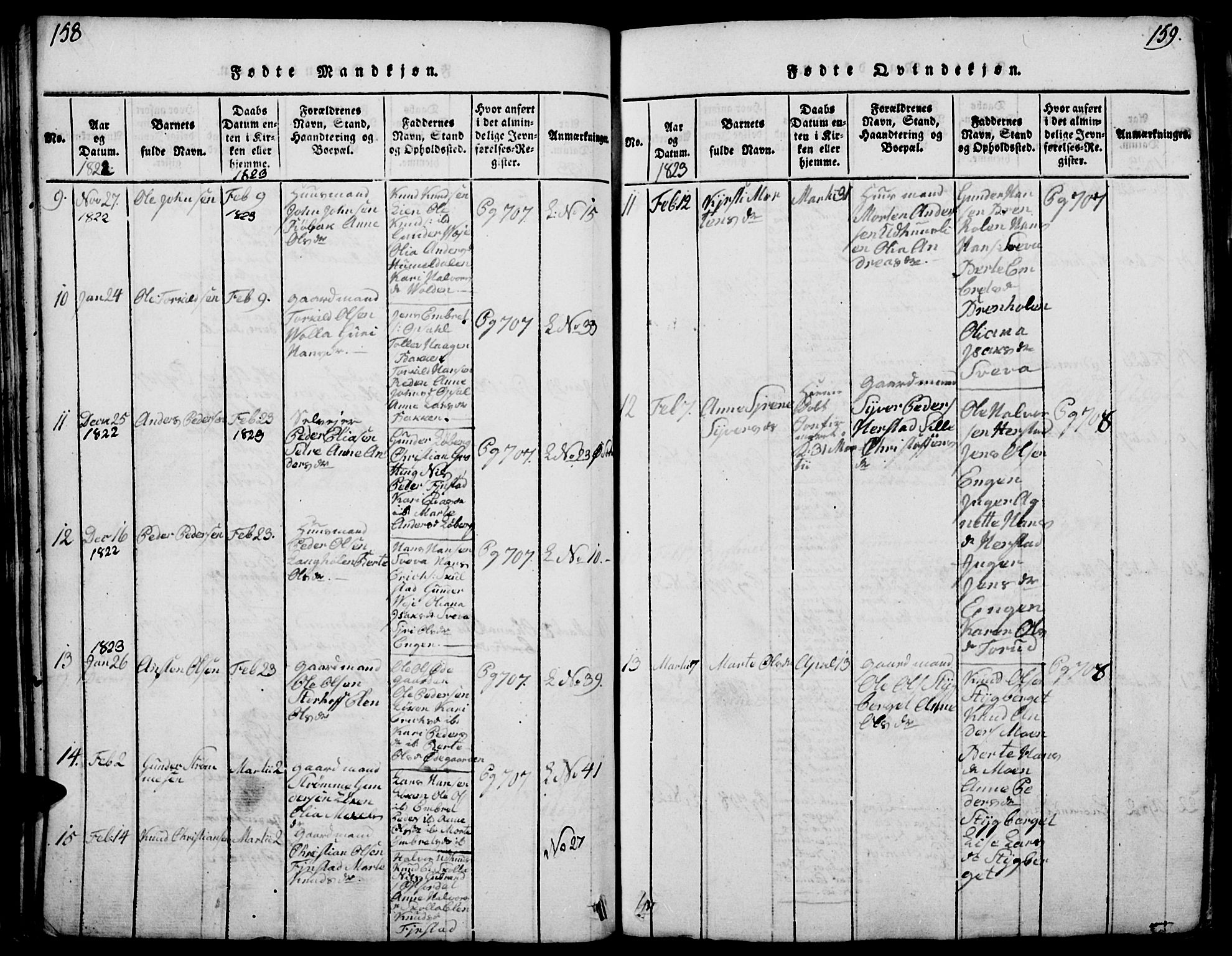 Elverum prestekontor, SAH/PREST-044/H/Ha/Haa/L0007: Parish register (official) no. 7, 1815-1830, p. 158-159