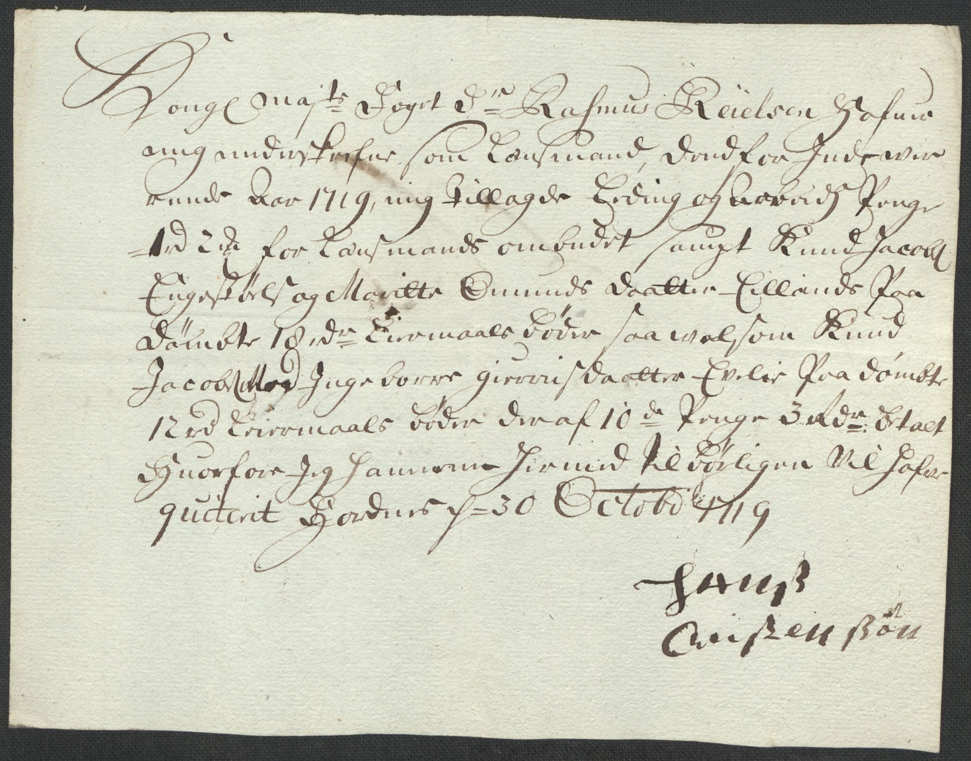 Rentekammeret inntil 1814, Reviderte regnskaper, Fogderegnskap, AV/RA-EA-4092/R40/L2453: Fogderegnskap Råbyggelag, 1718-1719, p. 393