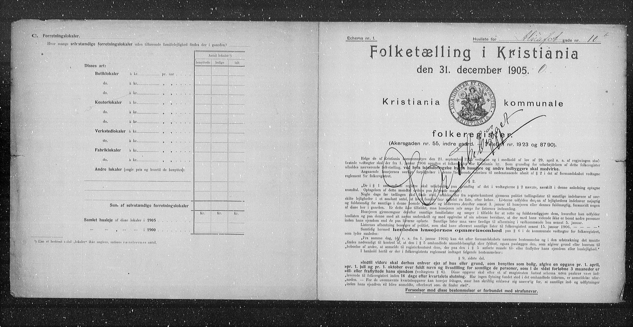 OBA, Municipal Census 1905 for Kristiania, 1905, p. 700