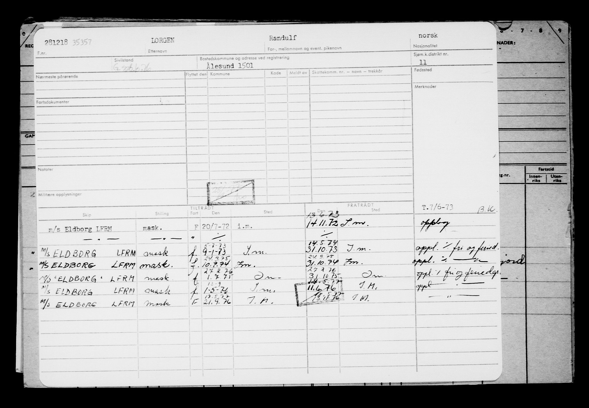 Direktoratet for sjømenn, AV/RA-S-3545/G/Gb/L0165: Hovedkort, 1918-1919, p. 183