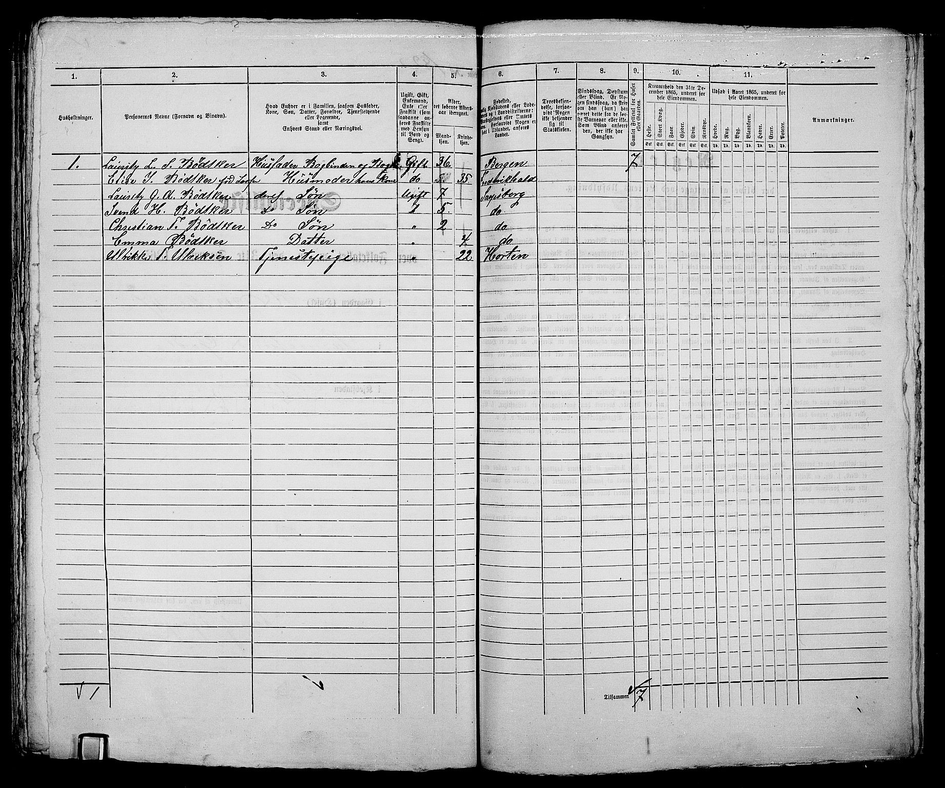 RA, 1865 census for Sarpsborg, 1865, p. 372