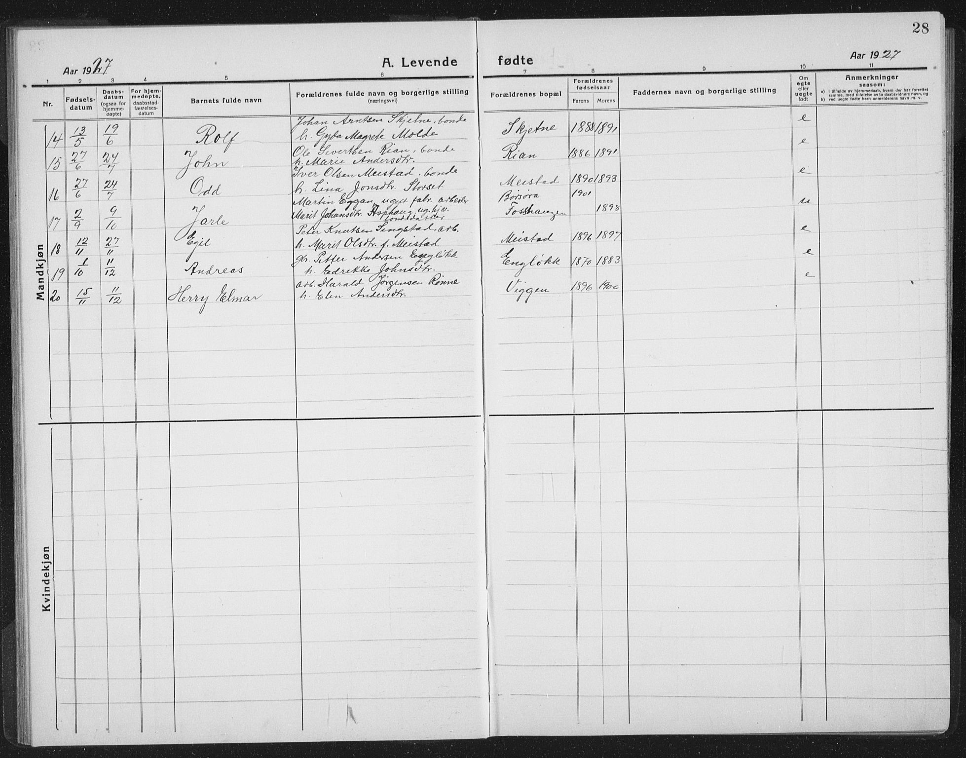 Ministerialprotokoller, klokkerbøker og fødselsregistre - Sør-Trøndelag, SAT/A-1456/665/L0778: Parish register (copy) no. 665C03, 1916-1938, p. 28
