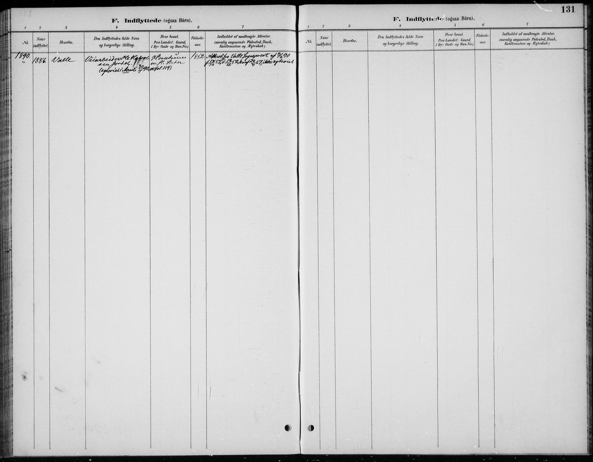 Åmli sokneprestkontor, SAK/1111-0050/F/Fb/Fba/L0002: Parish register (copy) no. B 2, 1890-1912, p. 131