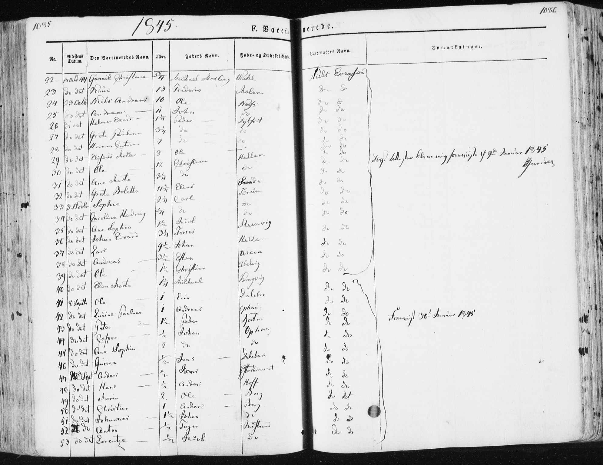Ministerialprotokoller, klokkerbøker og fødselsregistre - Sør-Trøndelag, SAT/A-1456/659/L0736: Parish register (official) no. 659A06, 1842-1856, p. 1085-1086