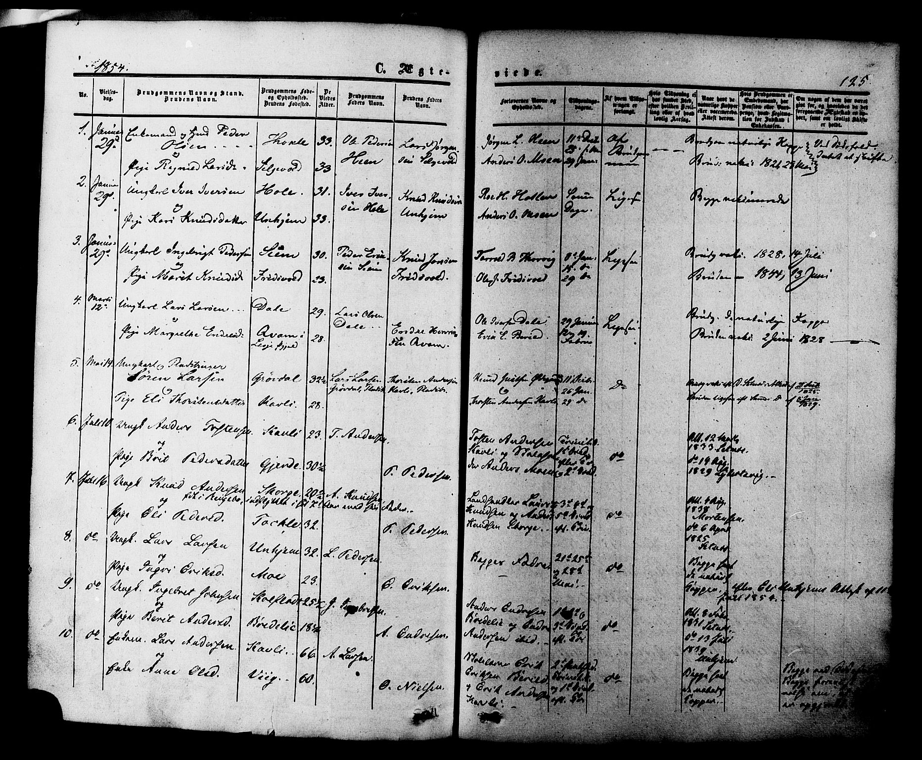 Ministerialprotokoller, klokkerbøker og fødselsregistre - Møre og Romsdal, SAT/A-1454/545/L0586: Parish register (official) no. 545A02, 1854-1877, p. 125