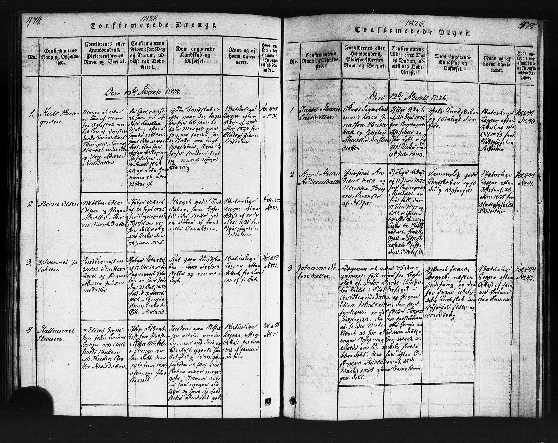 Kristiania tukthusprest Kirkebøker, AV/SAO-A-10881/F/Fa/L0002: Parish register (official) no. 2, 1817-1830, p. 474-475