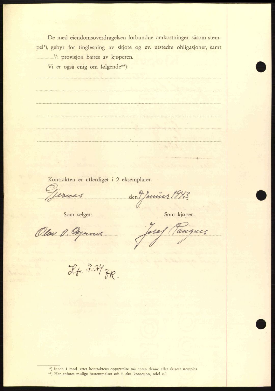 Nordmøre sorenskriveri, AV/SAT-A-4132/1/2/2Ca: Mortgage book no. B90, 1942-1943, Diary no: : 165/1943