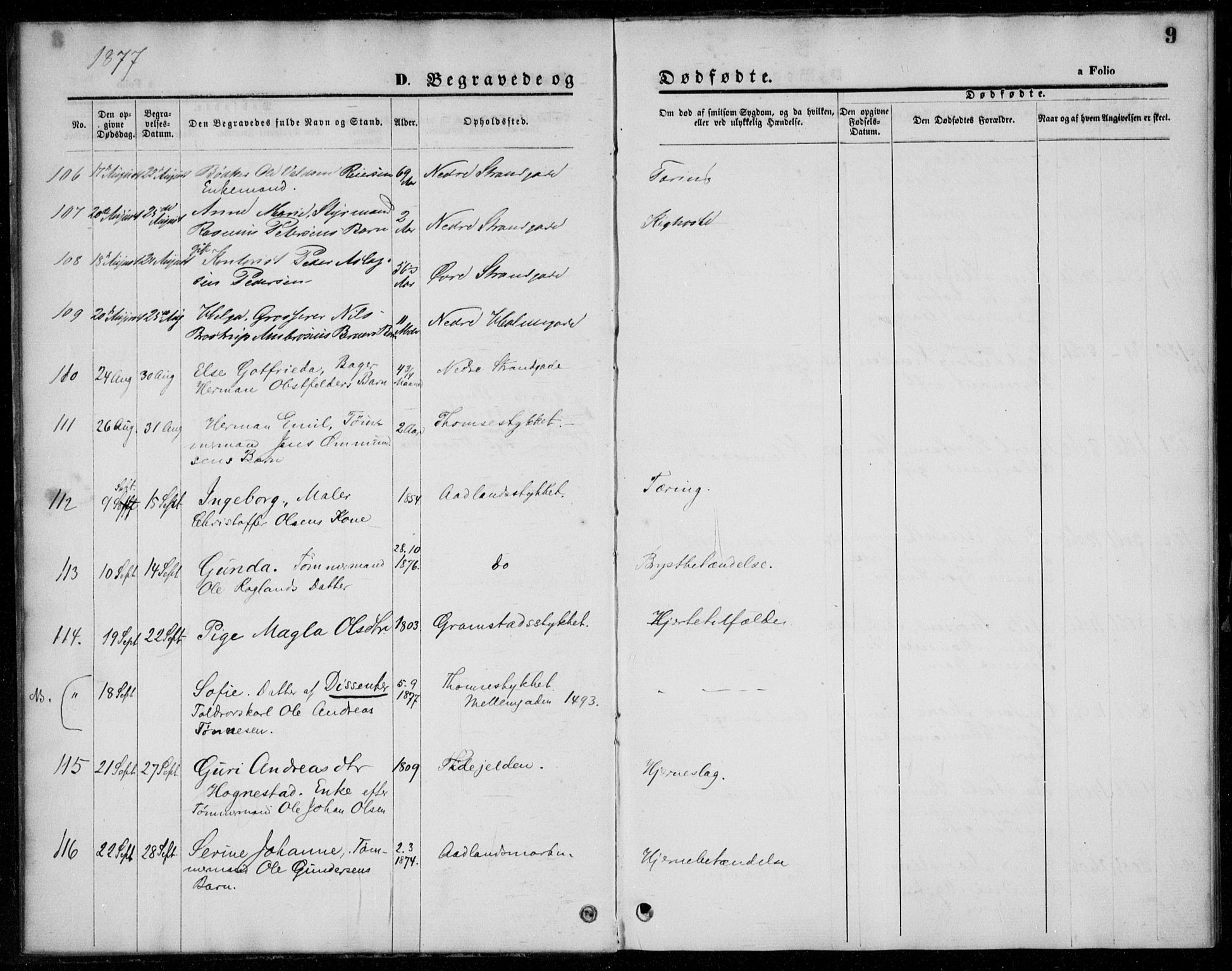 Domkirken sokneprestkontor, AV/SAST-A-101812/001/30/30BA/L0024: Parish register (official) no. A 23, 1877-1877, p. 9