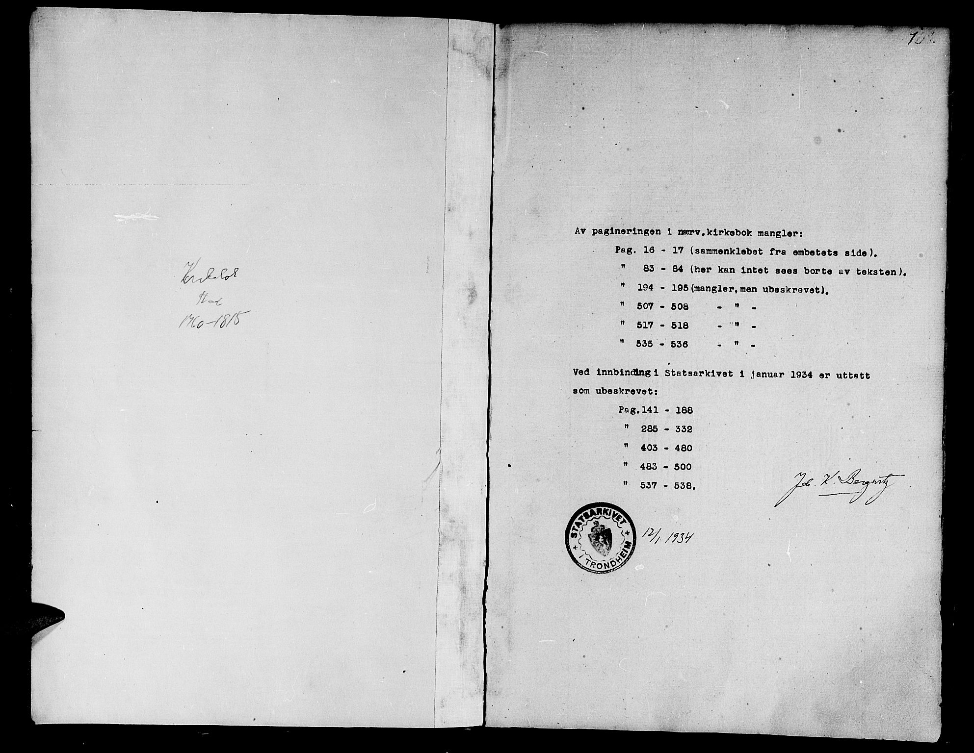 Ministerialprotokoller, klokkerbøker og fødselsregistre - Nord-Trøndelag, AV/SAT-A-1458/746/L0440: Parish register (official) no. 746A02, 1760-1815