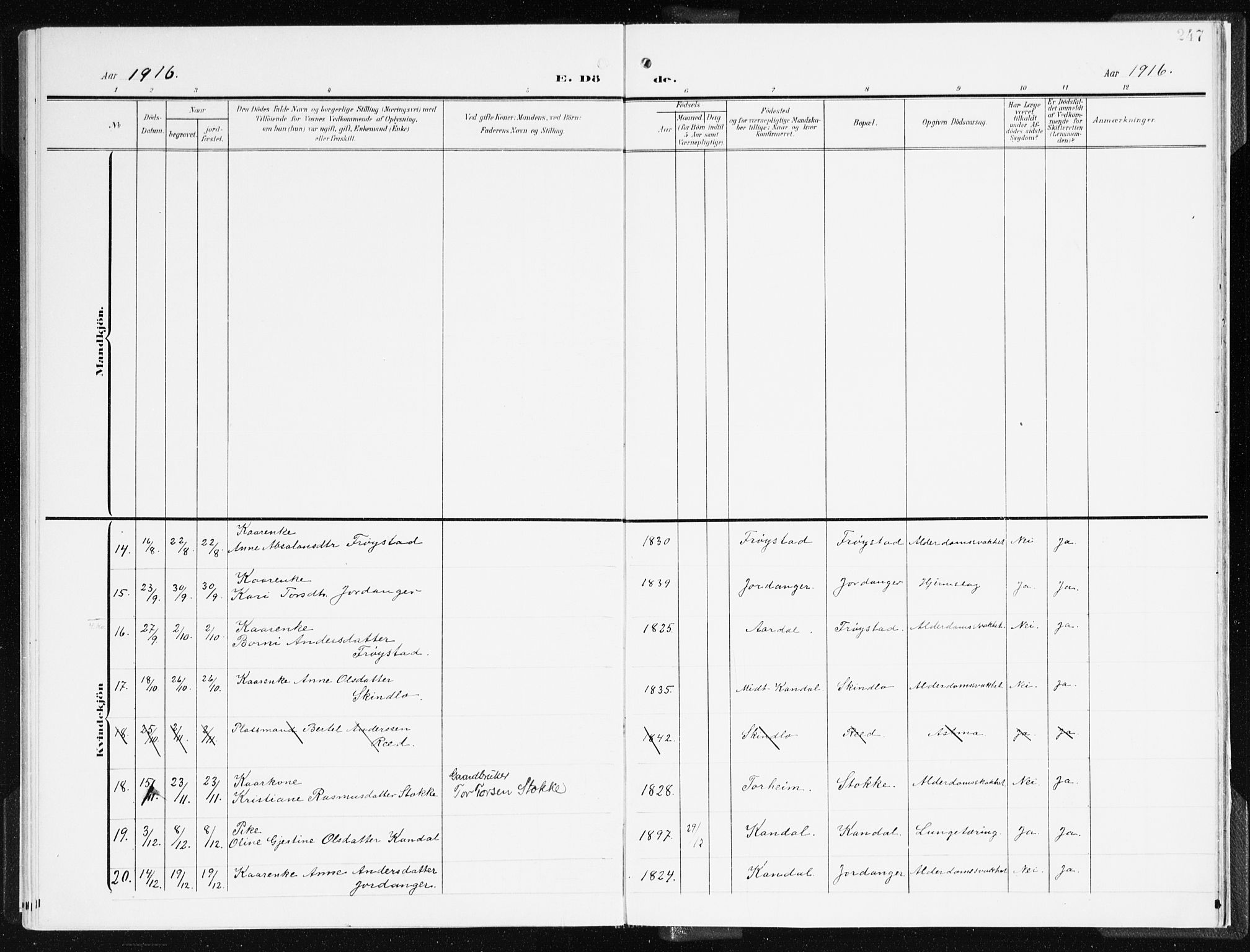 Gloppen sokneprestembete, AV/SAB-A-80101/H/Haa/Haac/L0003: Parish register (official) no. C 3, 1904-1921, p. 247