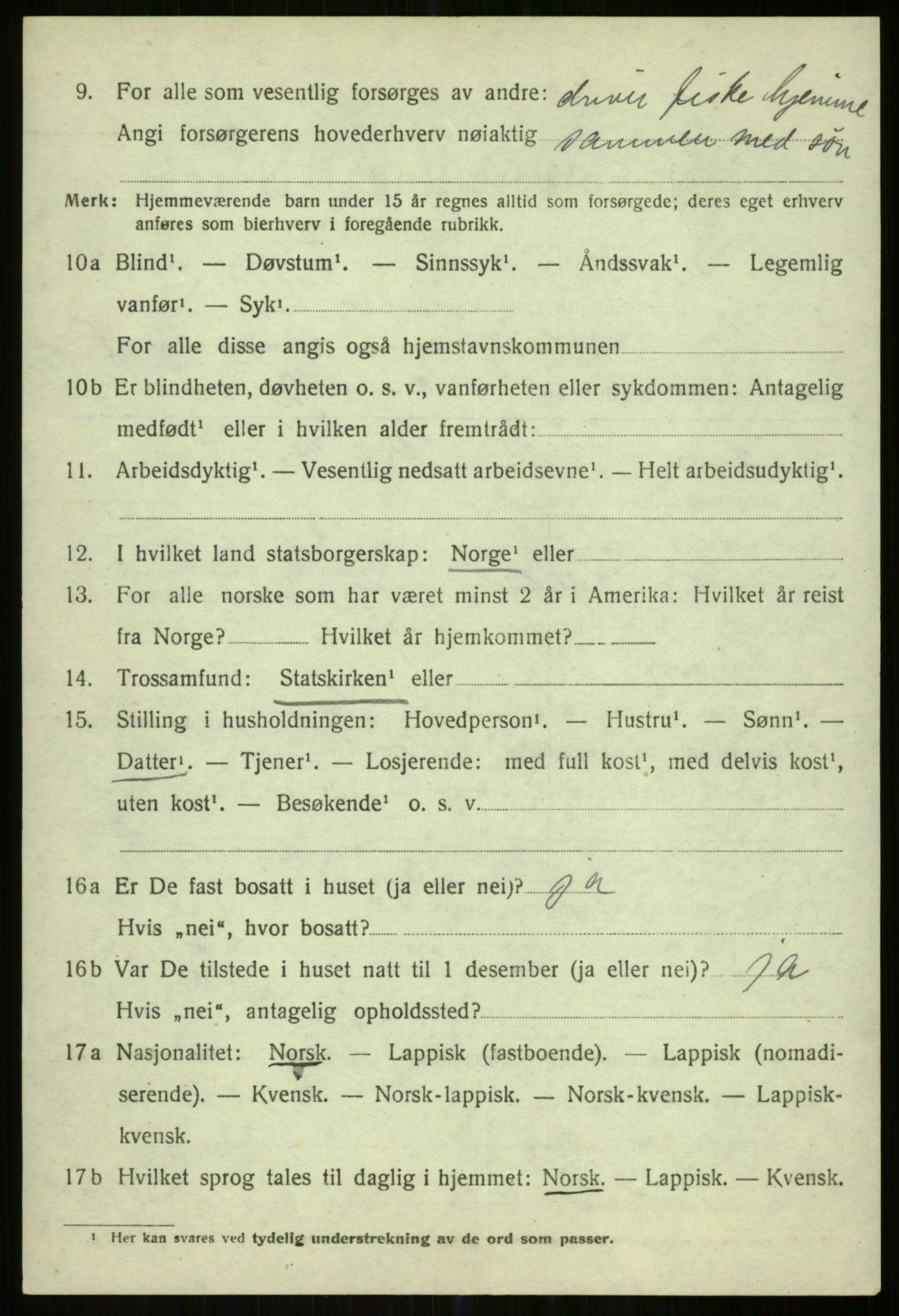 SATØ, 1920 census for Karlsøy, 1920, p. 5248