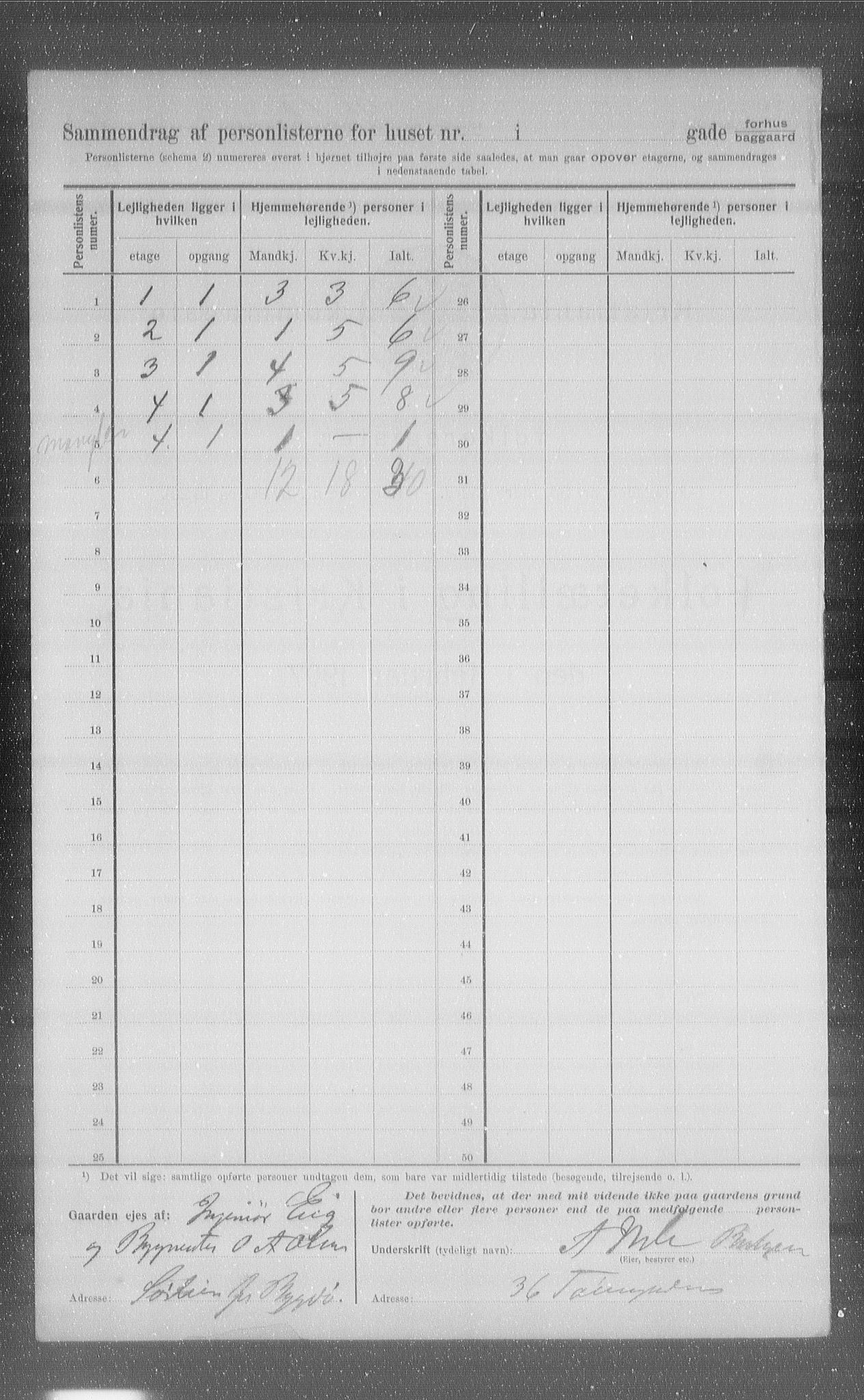 OBA, Municipal Census 1907 for Kristiania, 1907, p. 62275