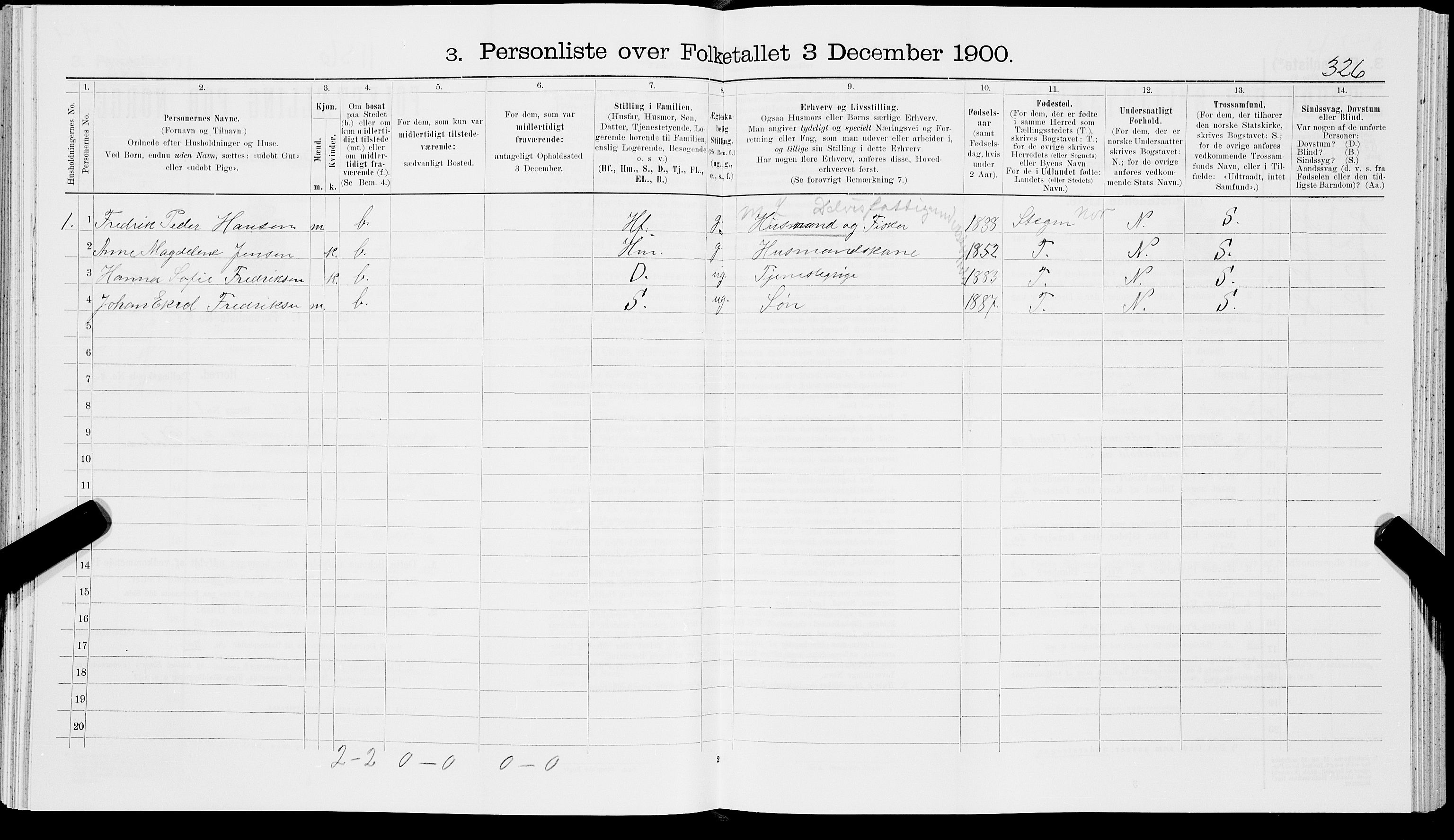 SAT, 1900 census for Hamarøy, 1900, p. 816