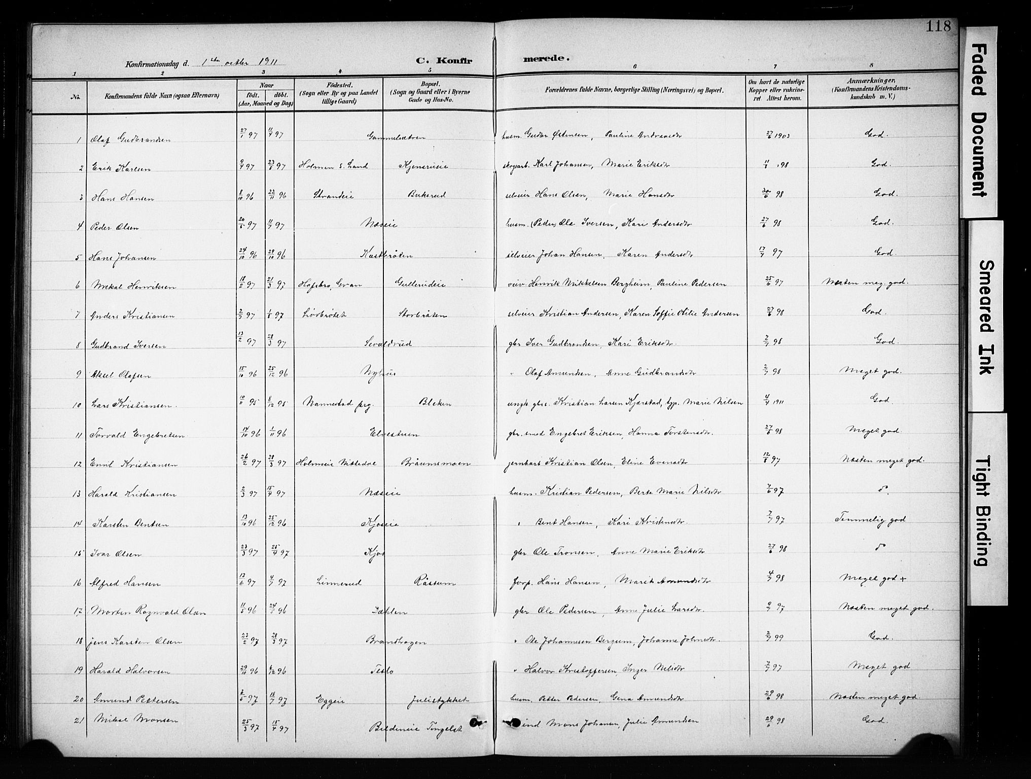 Brandbu prestekontor, SAH/PREST-114/H/Ha/Hab/L0005: Parish register (copy) no. 5, 1900-1913, p. 118