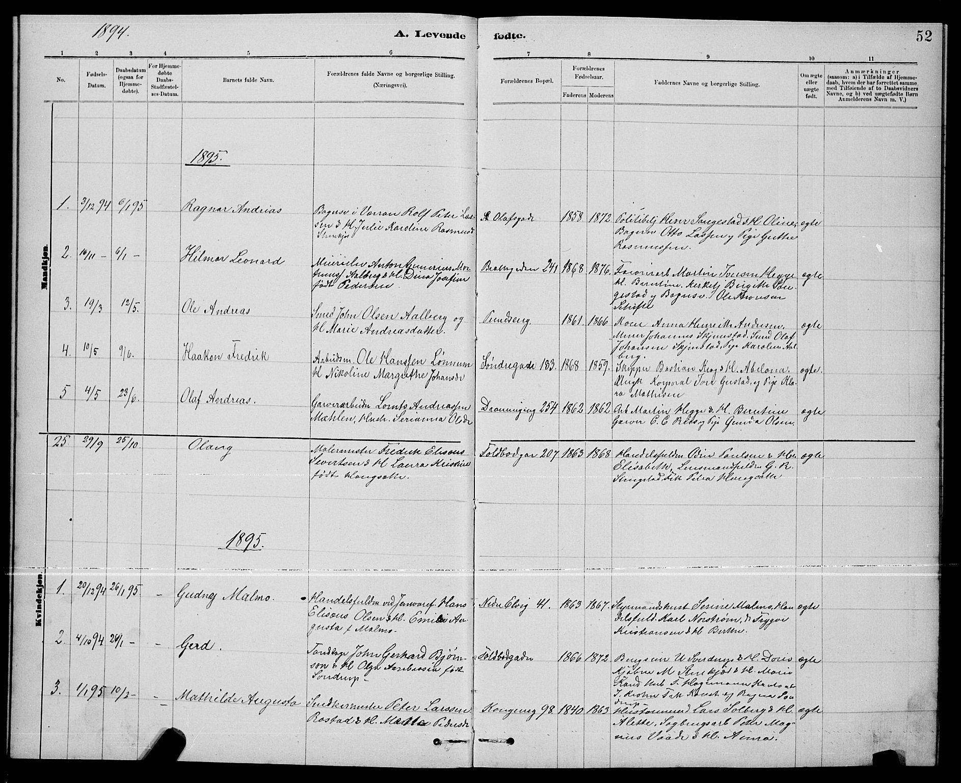 Ministerialprotokoller, klokkerbøker og fødselsregistre - Nord-Trøndelag, AV/SAT-A-1458/739/L0374: Parish register (copy) no. 739C02, 1883-1898, p. 52