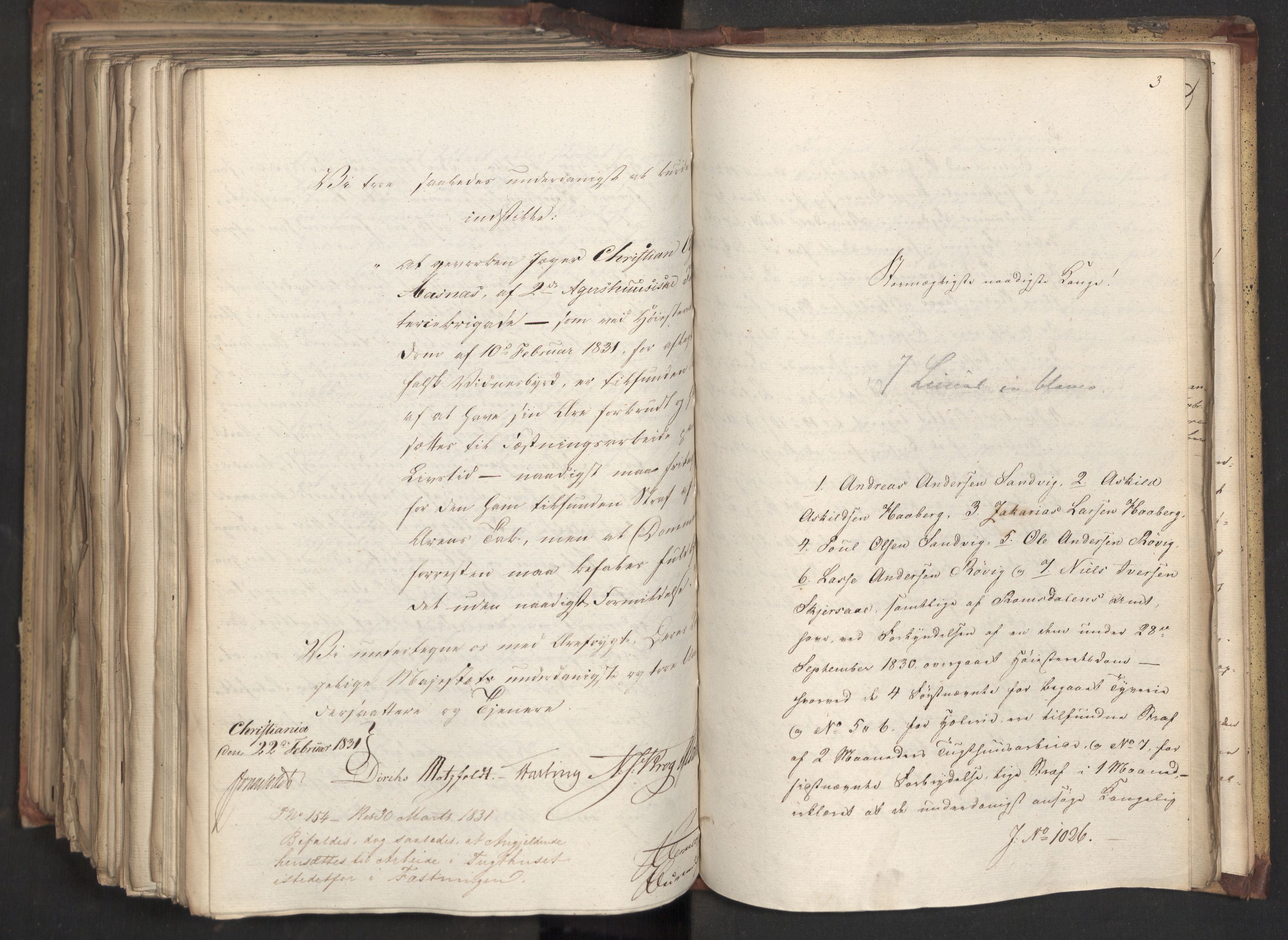 Statsrådsavdelingen i Stockholm, AV/RA-S-1003/D/Da/L0069: Regjeringsinnstillinger nr. 877-1046, 1831, p. 524