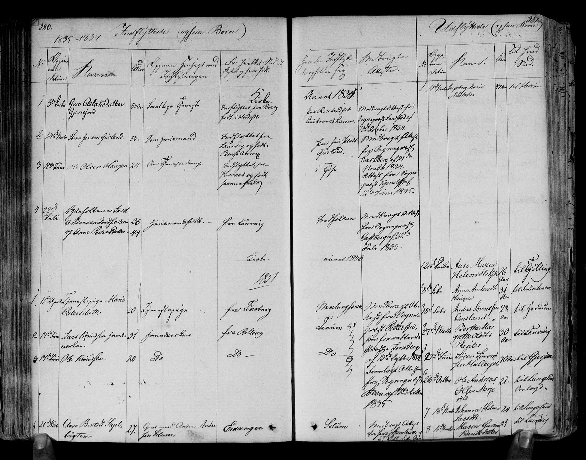 Brunlanes kirkebøker, SAKO/A-342/F/Fa/L0003: Parish register (official) no. I 3, 1834-1845, p. 380-381