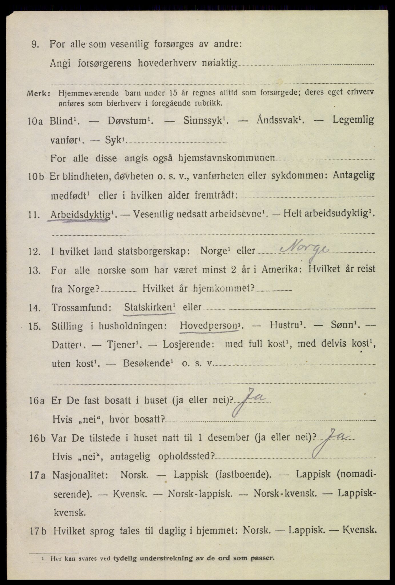 SAT, 1920 census for Gimsøy, 1920, p. 1968