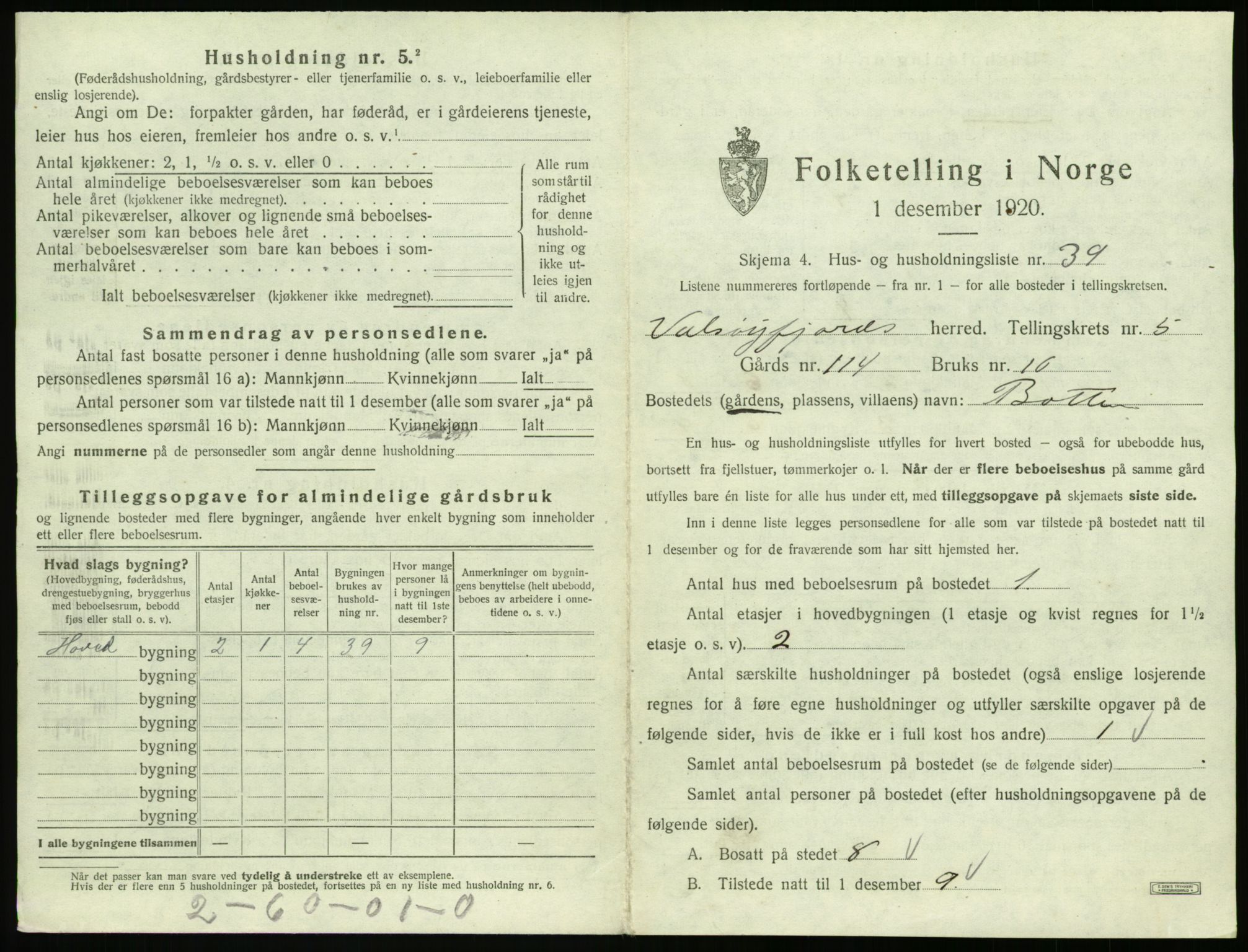 SAT, 1920 census for Valsøyfjord, 1920, p. 389