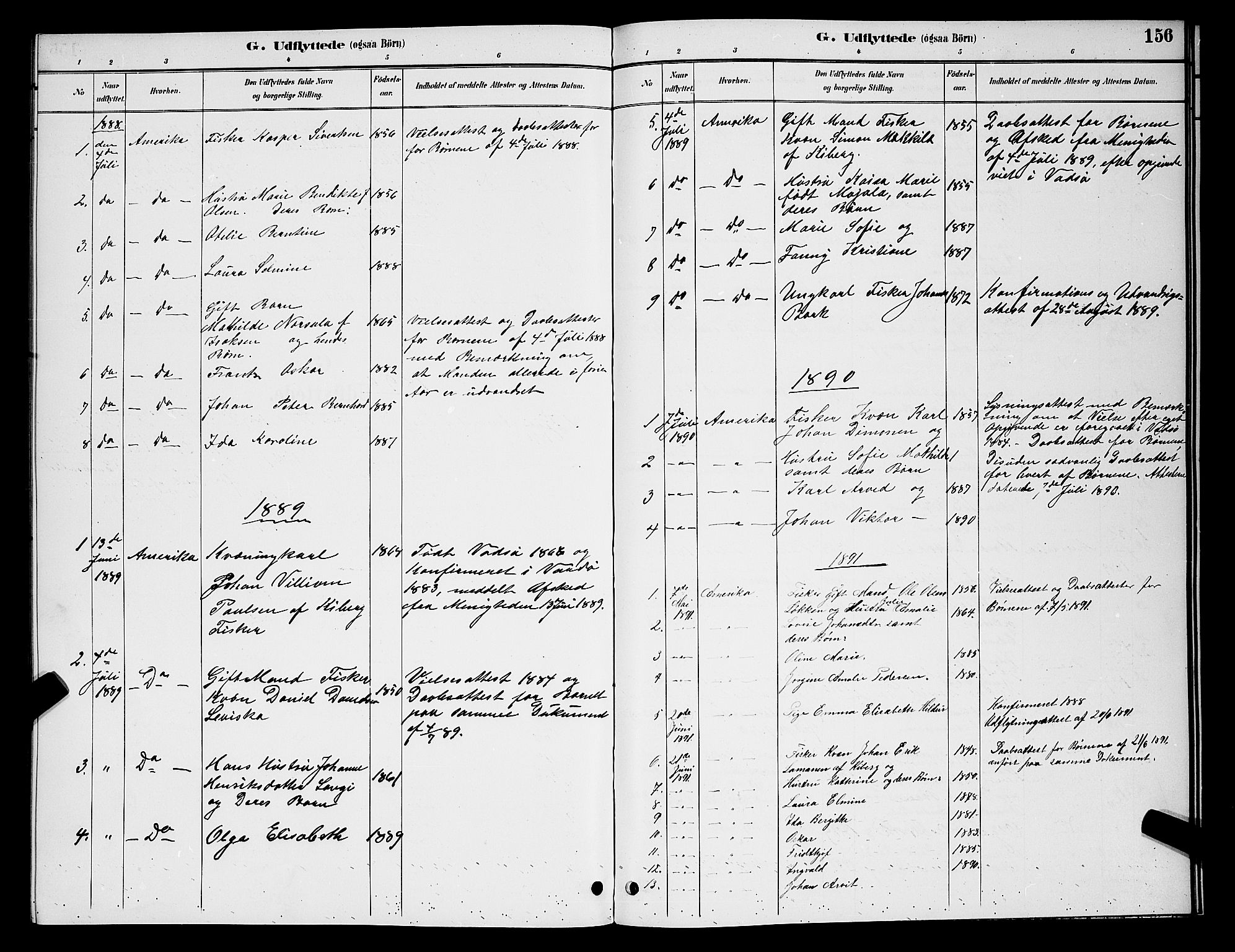Vardø sokneprestkontor, SATØ/S-1332/H/Hb/L0007klokker: Parish register (copy) no. 7, 1887-1892, p. 156