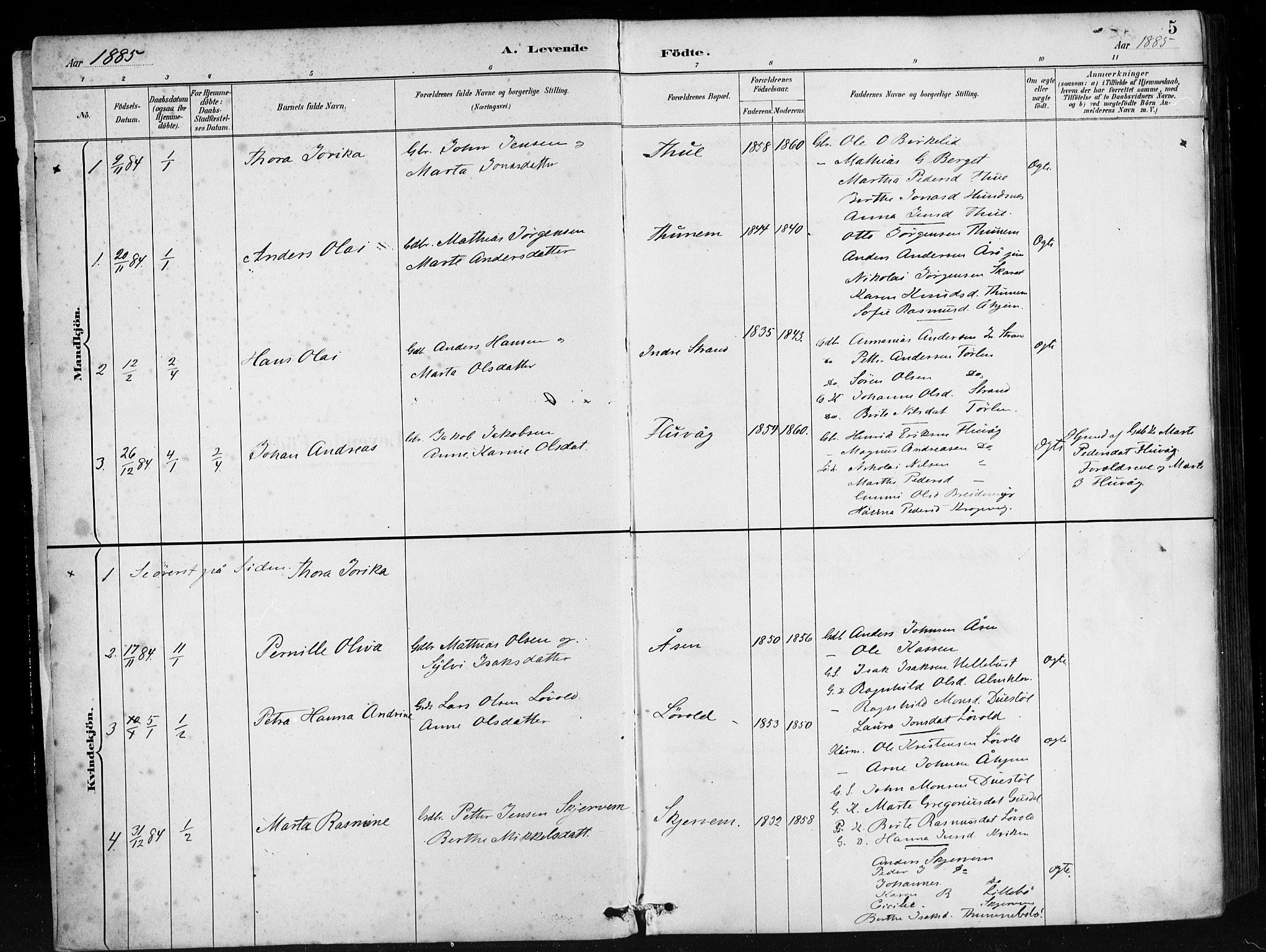 Ministerialprotokoller, klokkerbøker og fødselsregistre - Møre og Romsdal, AV/SAT-A-1454/501/L0008: Parish register (official) no. 501A08, 1885-1901, p. 5